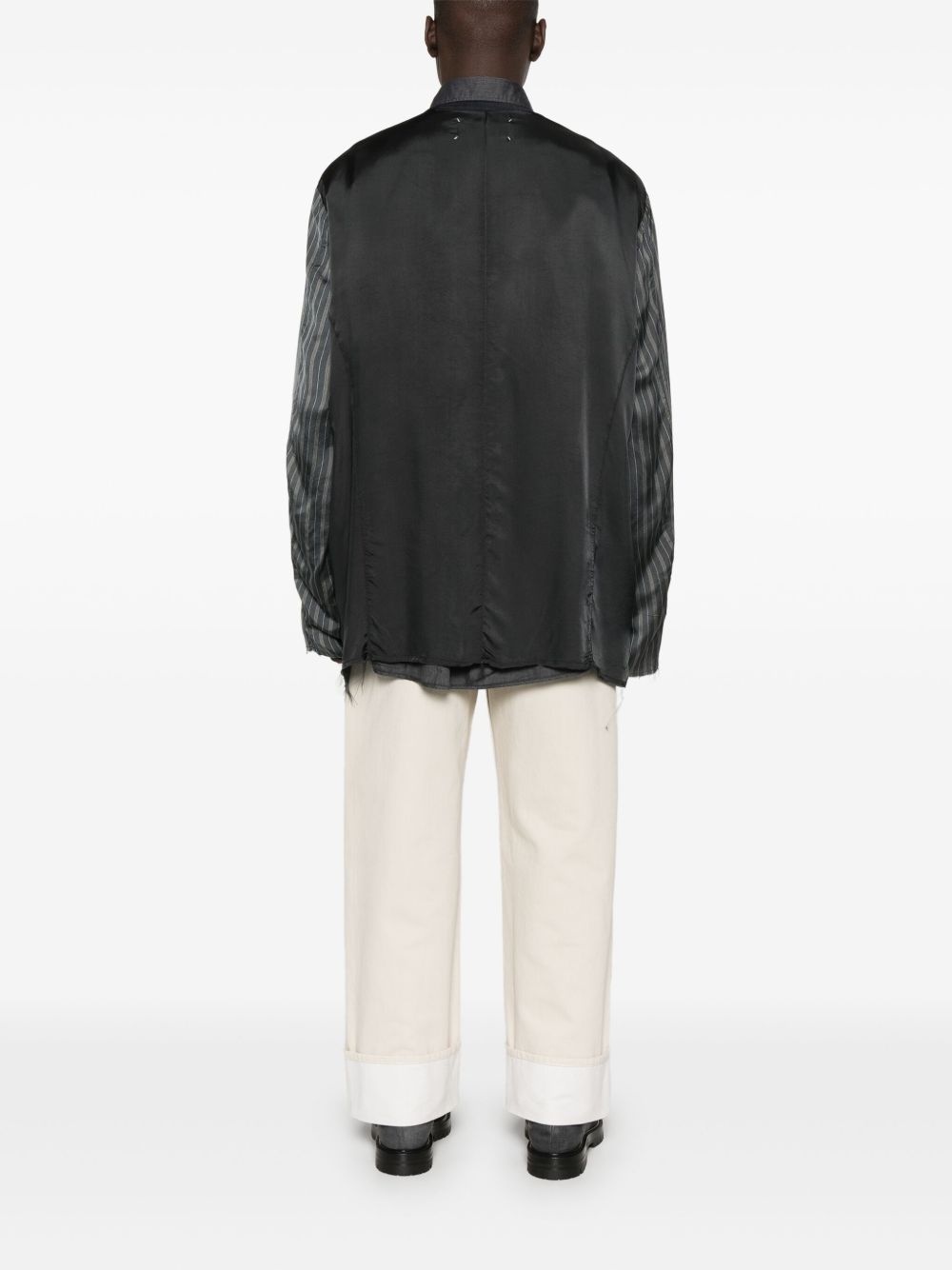 contrast-sleeves jacket - 4