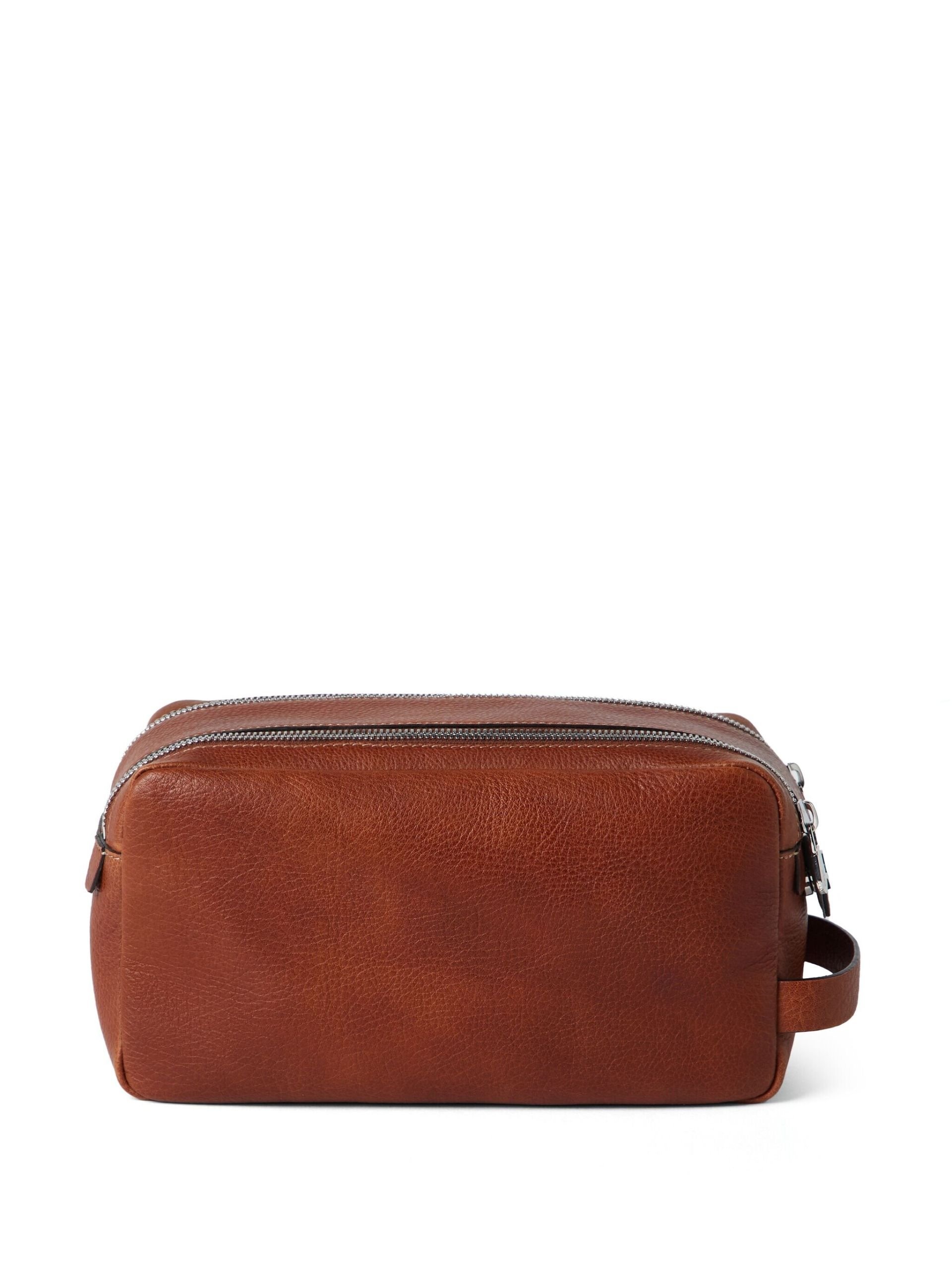 brown leather washbag - 2
