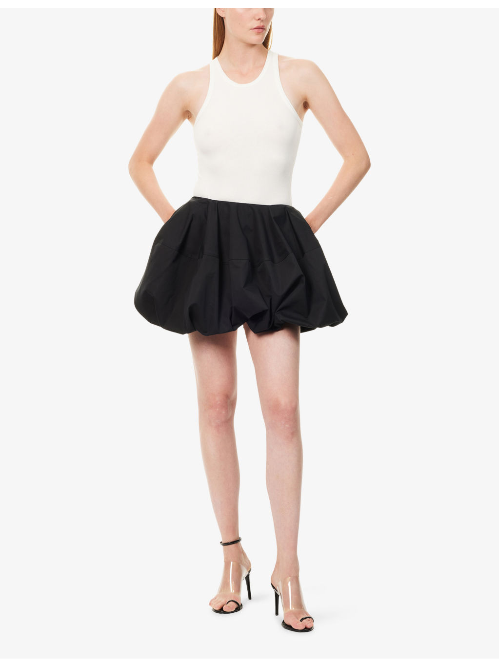 Basque Puffball Cotton Mini Skirt - 2
