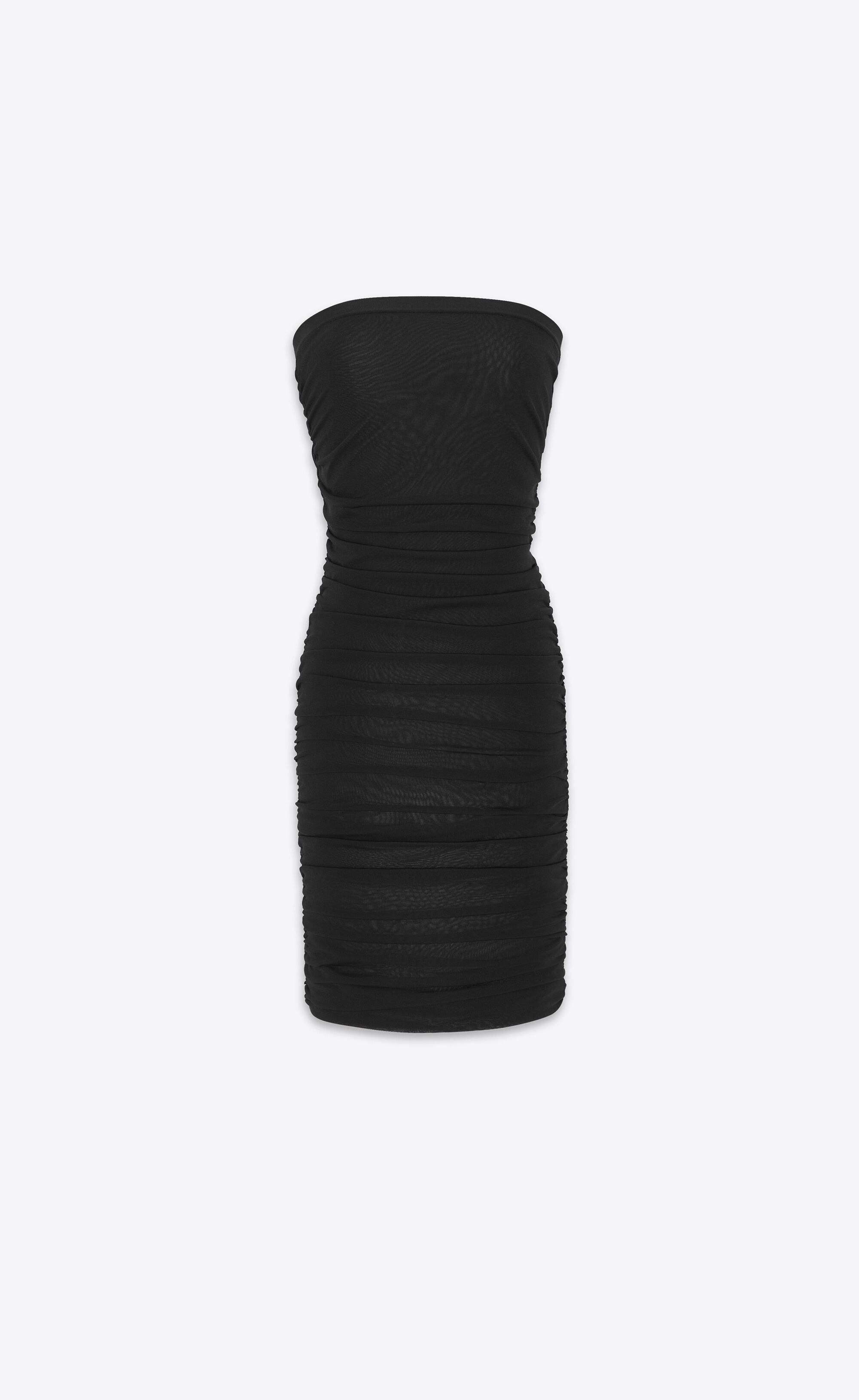 ruched strapless dress in knit - 1