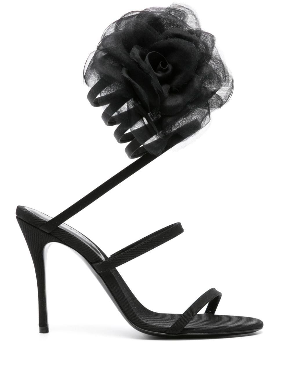 spiral-bound floral-appliquÃ© sandals - 2