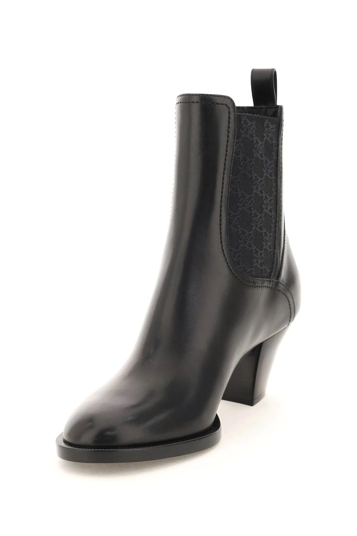 KARLIGRAPHY LEATHER ANKLE BOOTS - 4