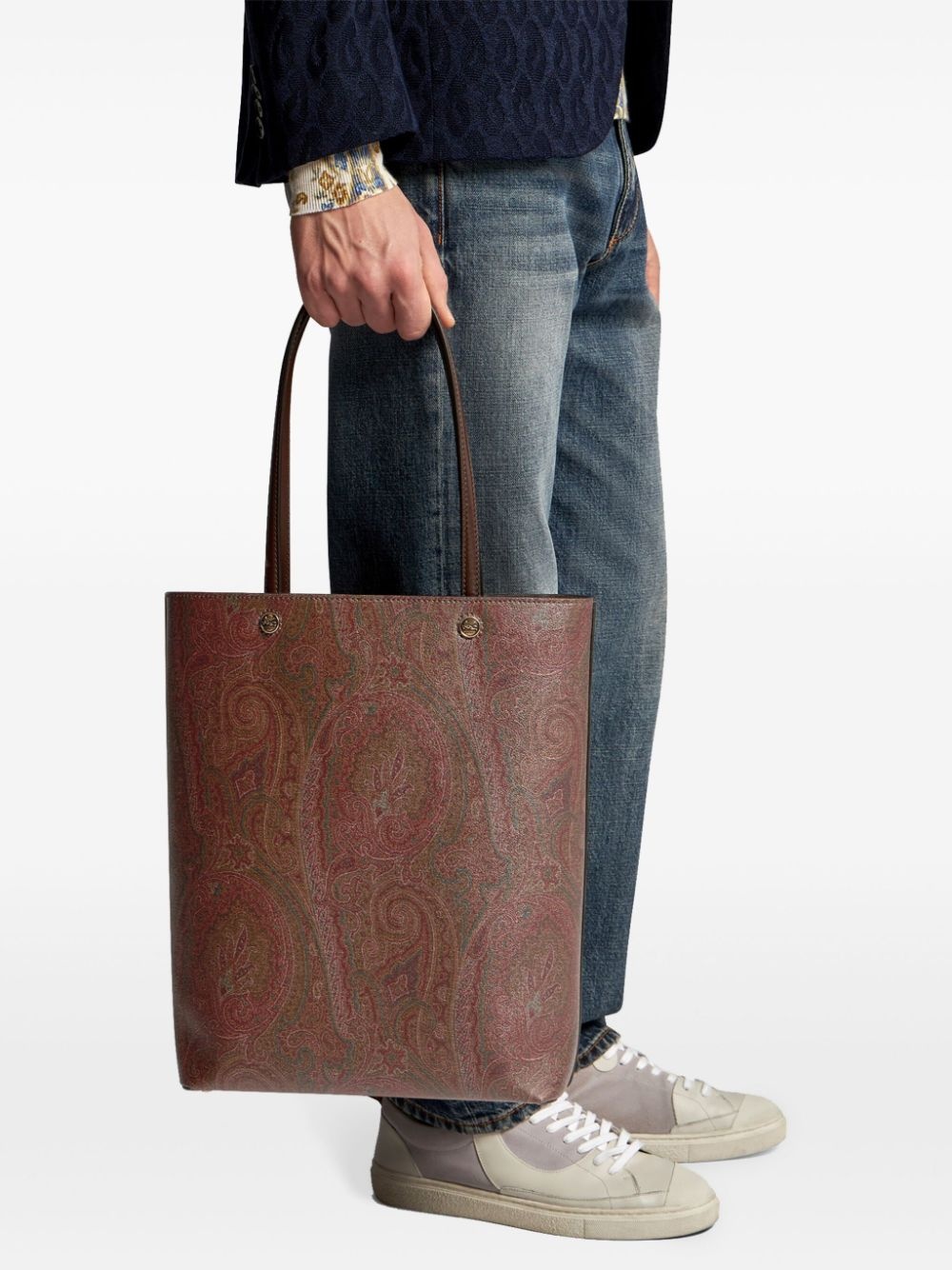 paisley-print open-top tote bag - 2