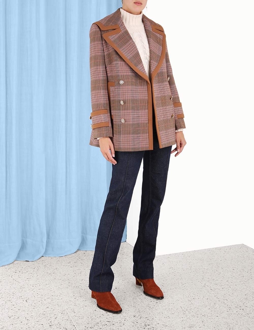 KALEIDOSCOPE CHECK PEACOAT - 8