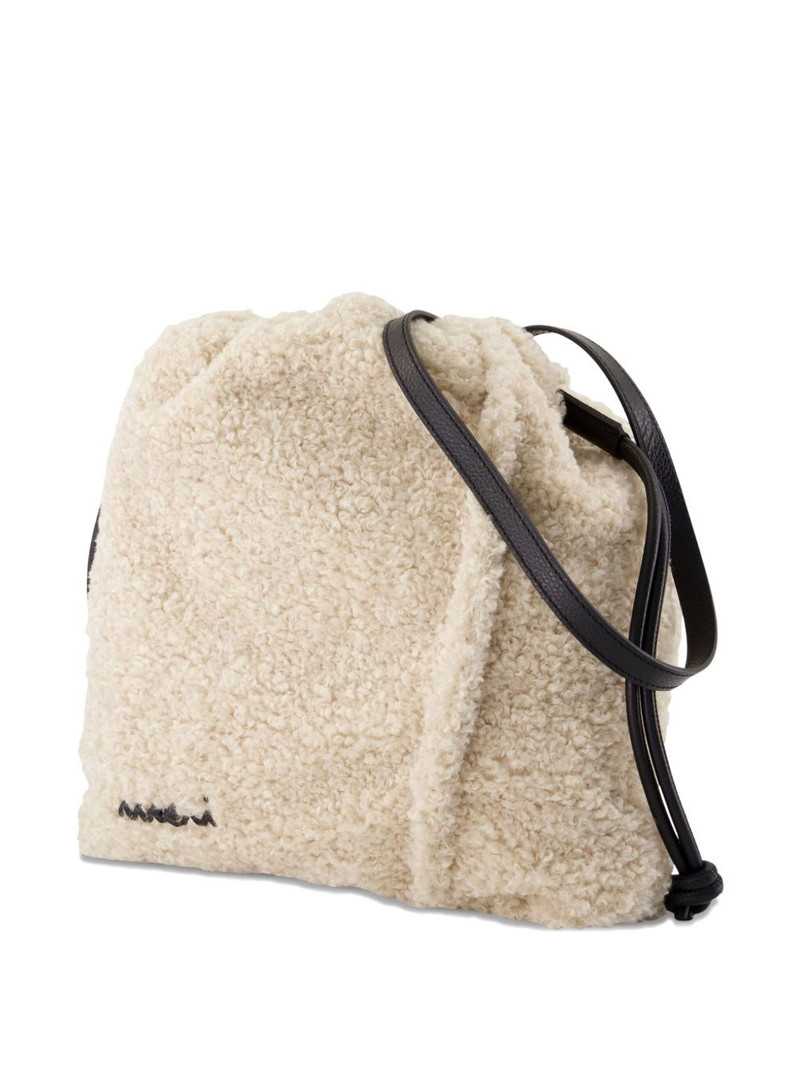 Marni faux-shearling drawstring crossbody bag outlook