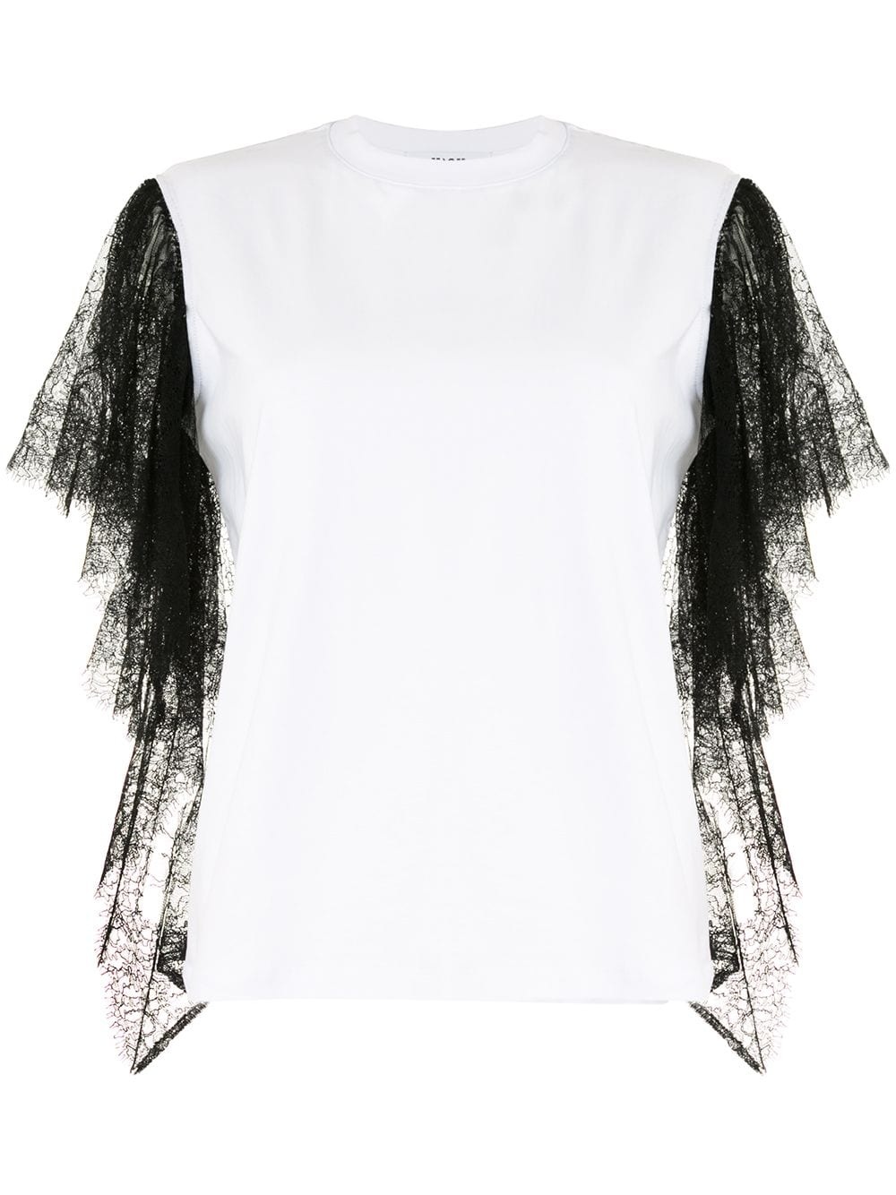 lace sleeves T-shirt - 1