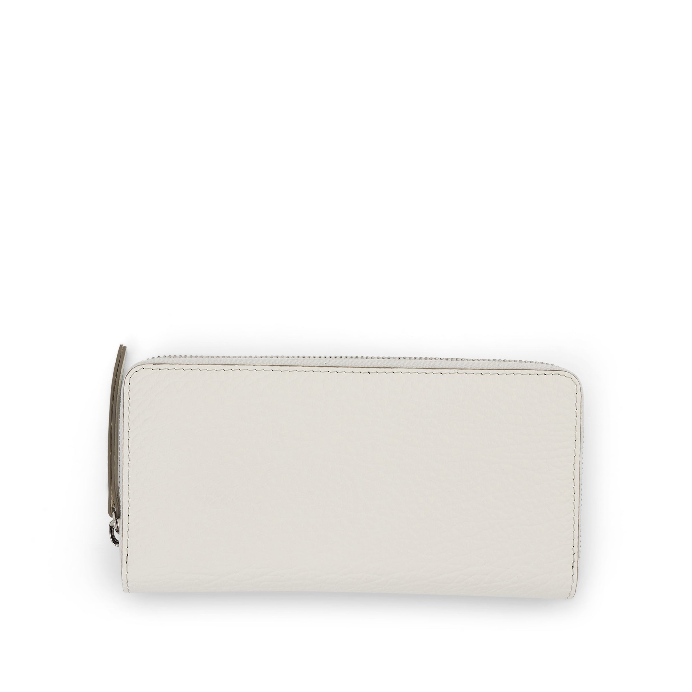 Four Stitches Zip Around Wallet in White - 2