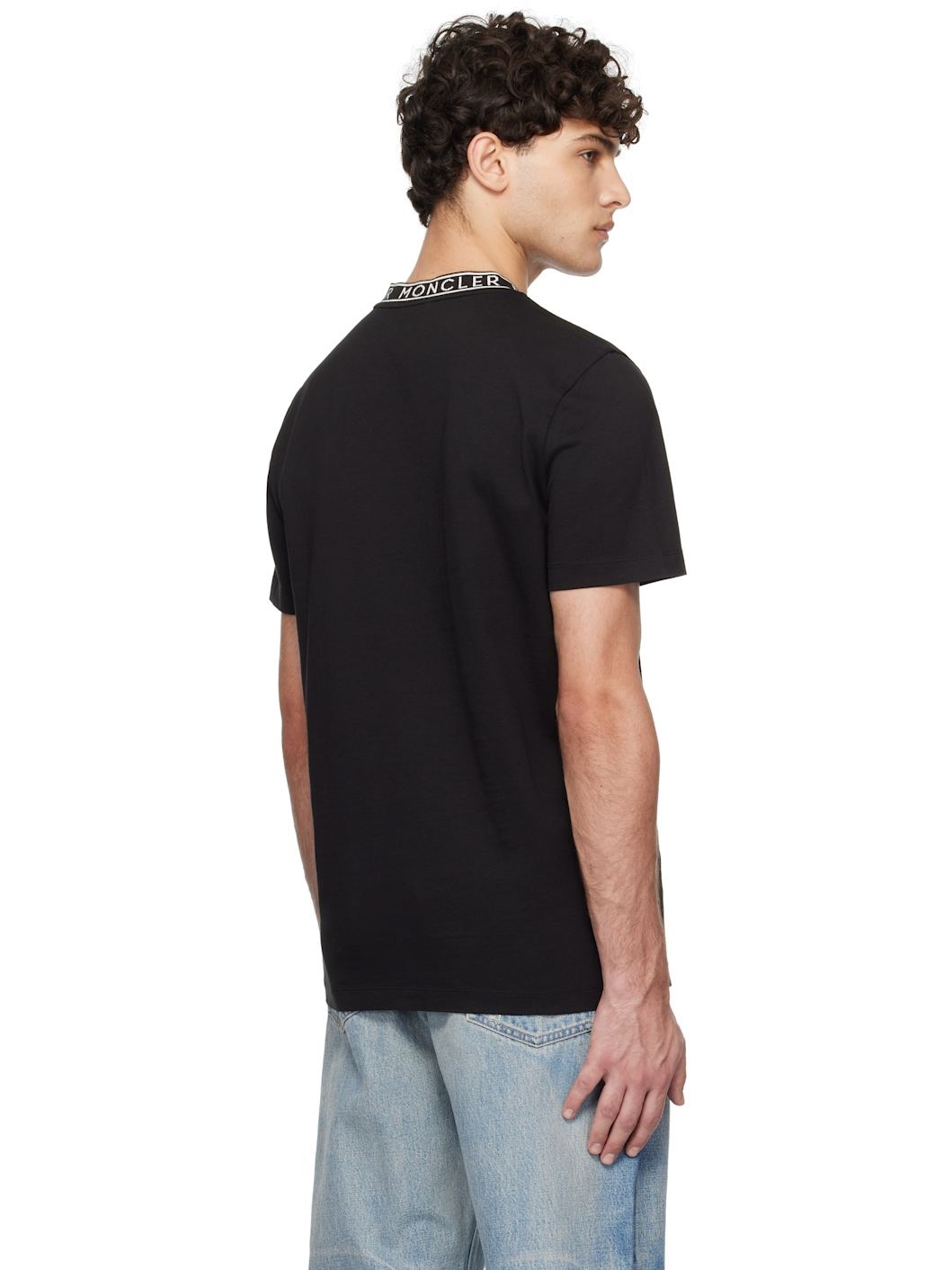 Black Logo-Trimmed Cotton T-shirt - 3