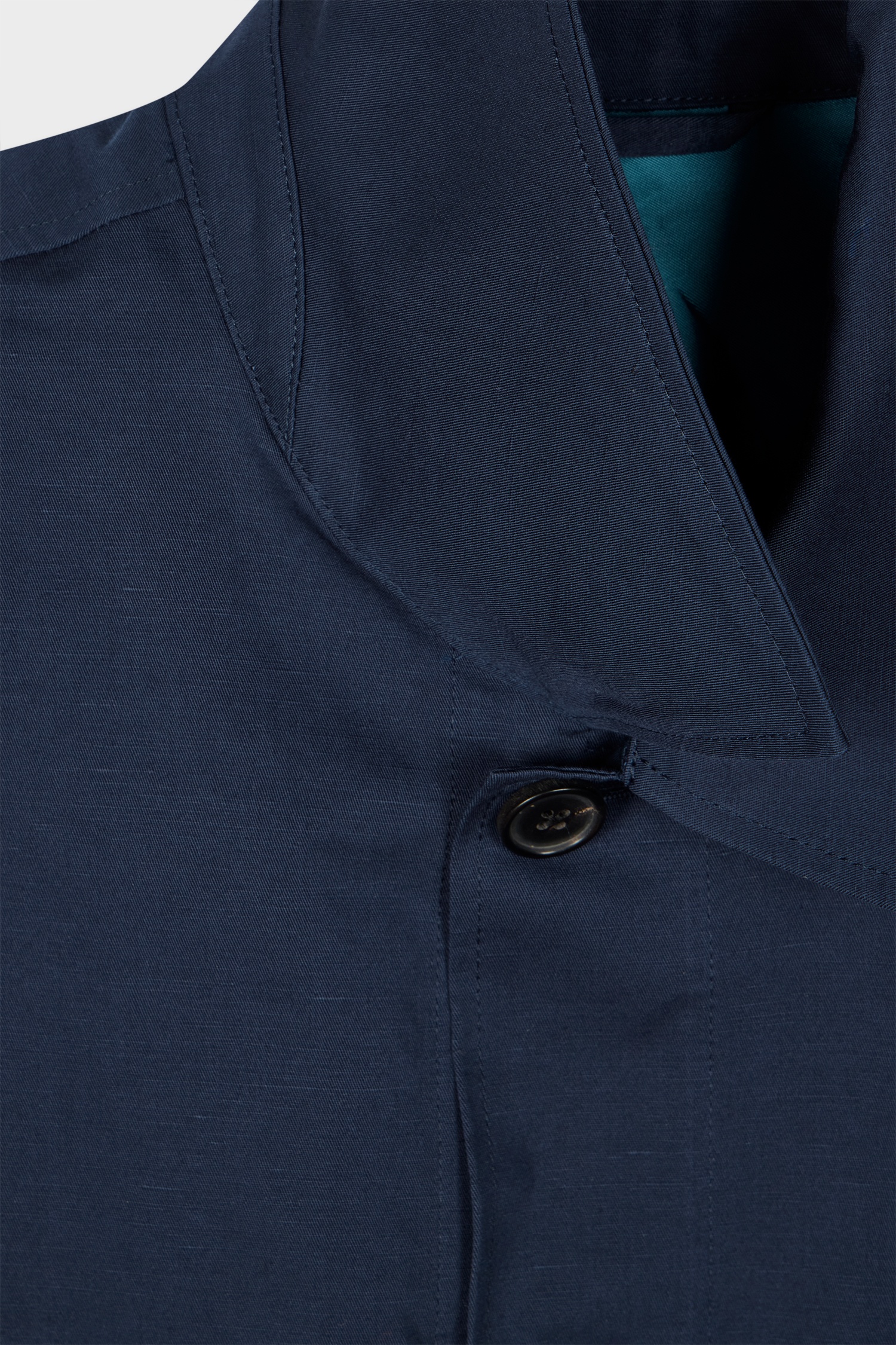 Navy Cotton-Linen Shirt Jacket - 2
