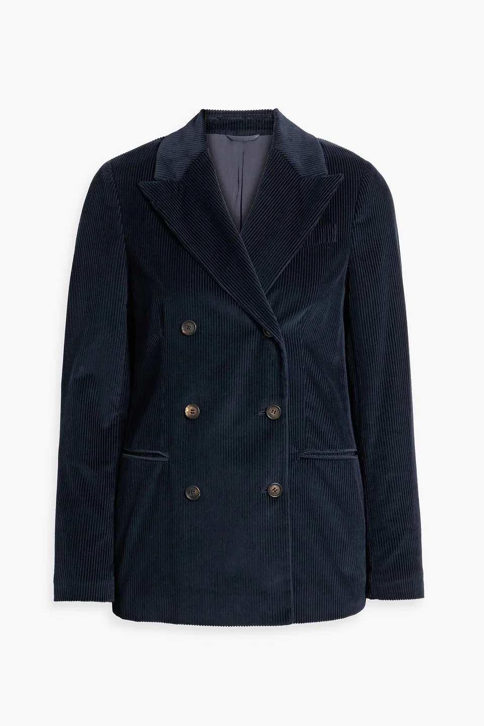 Double-breasted cotton and cashmere-blend corduroy blazer - 1