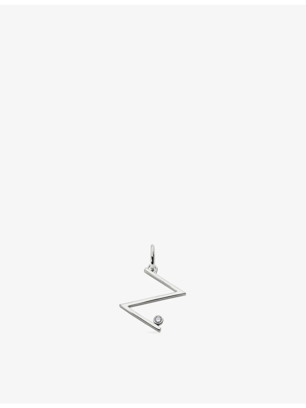 Solitaire Diamond Initial Z Sterling-Silver And 0.035ct Lab-Grown Diamond Pendant - 1