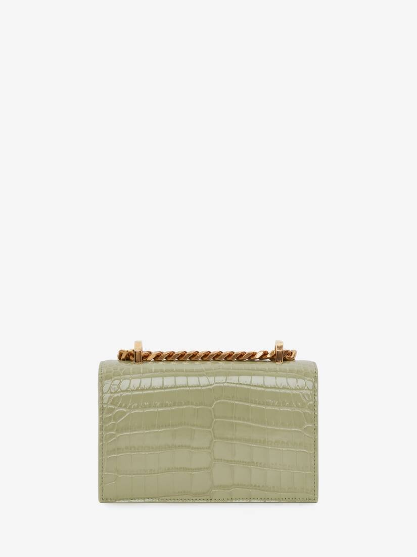 Mini Jewelled Satchel in Sage - 3