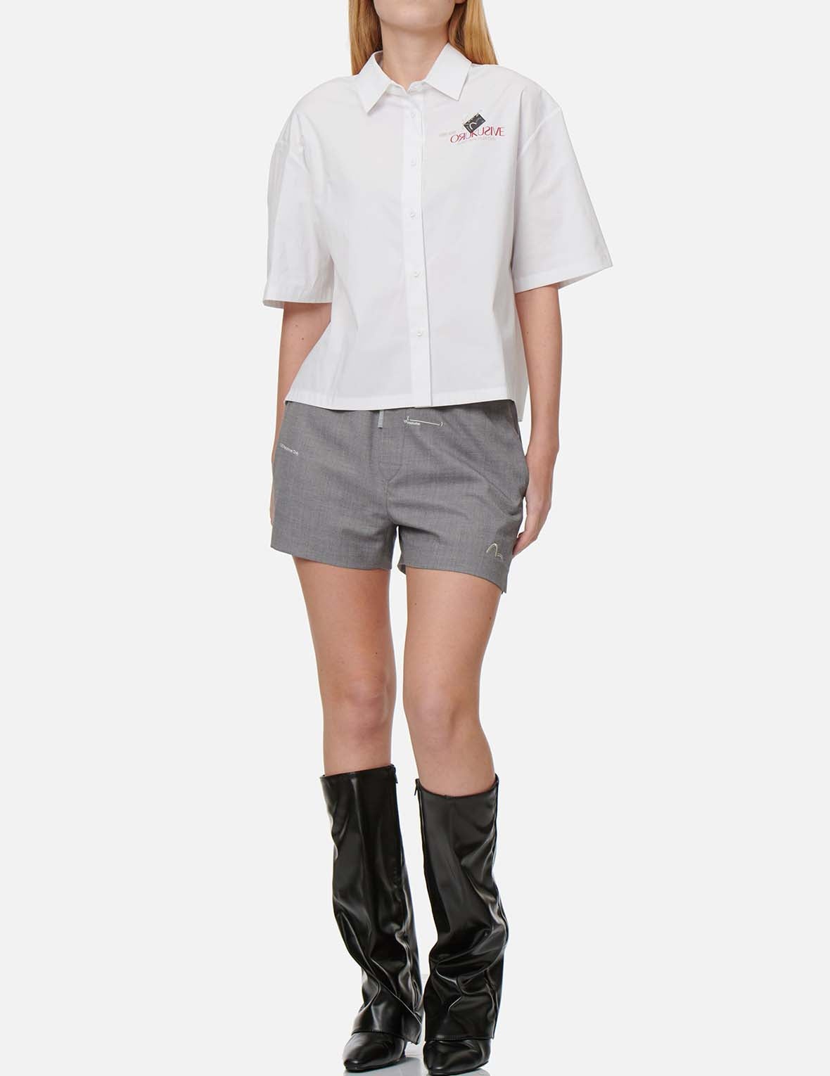 Seagull Tag Cropped Shirt - 5