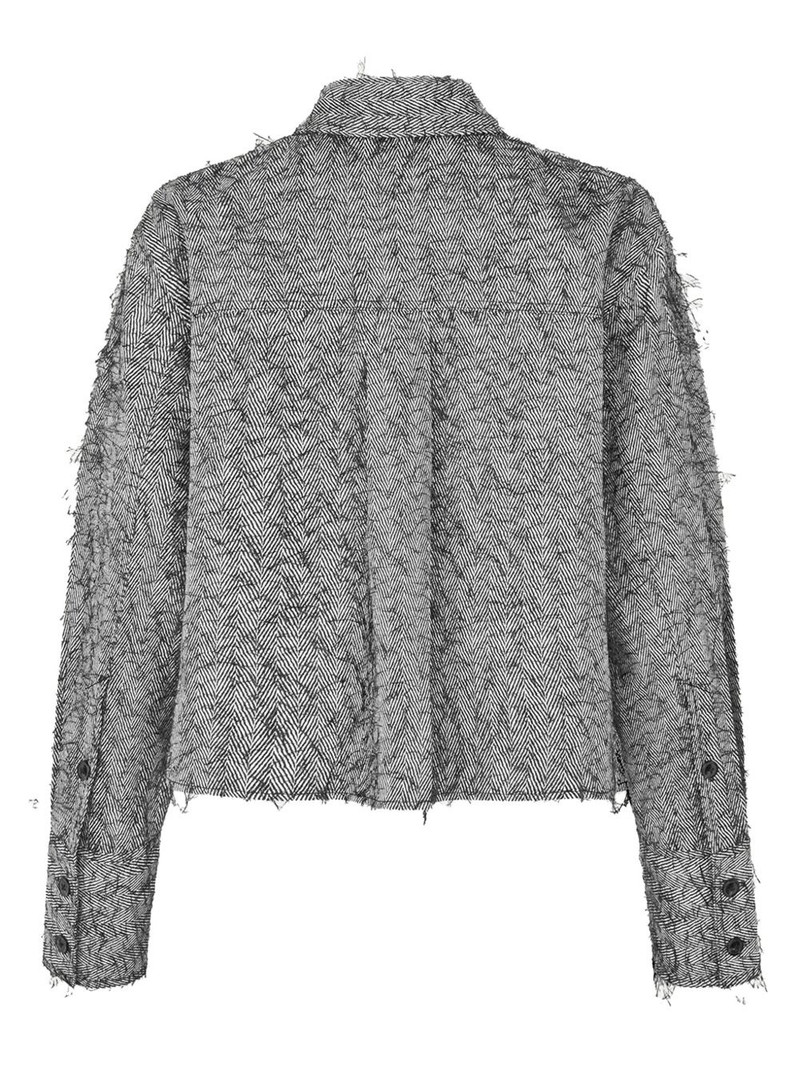 SAMSØE SAMSØE Sasofila herringbone frayed shirt outlook