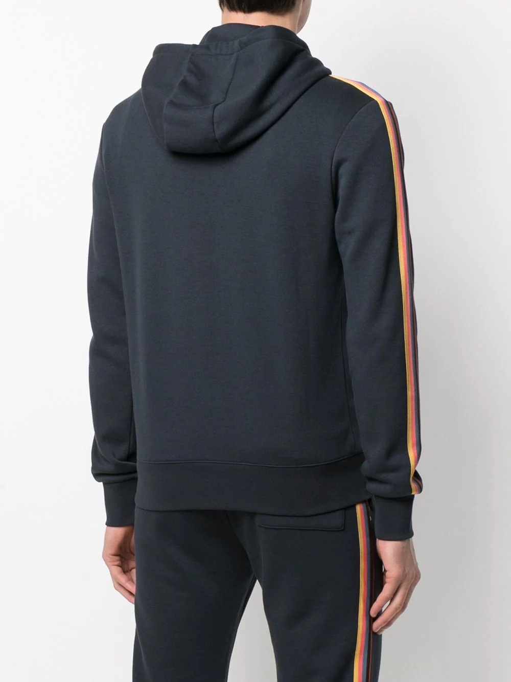 side-stripe zip hoodie - 4