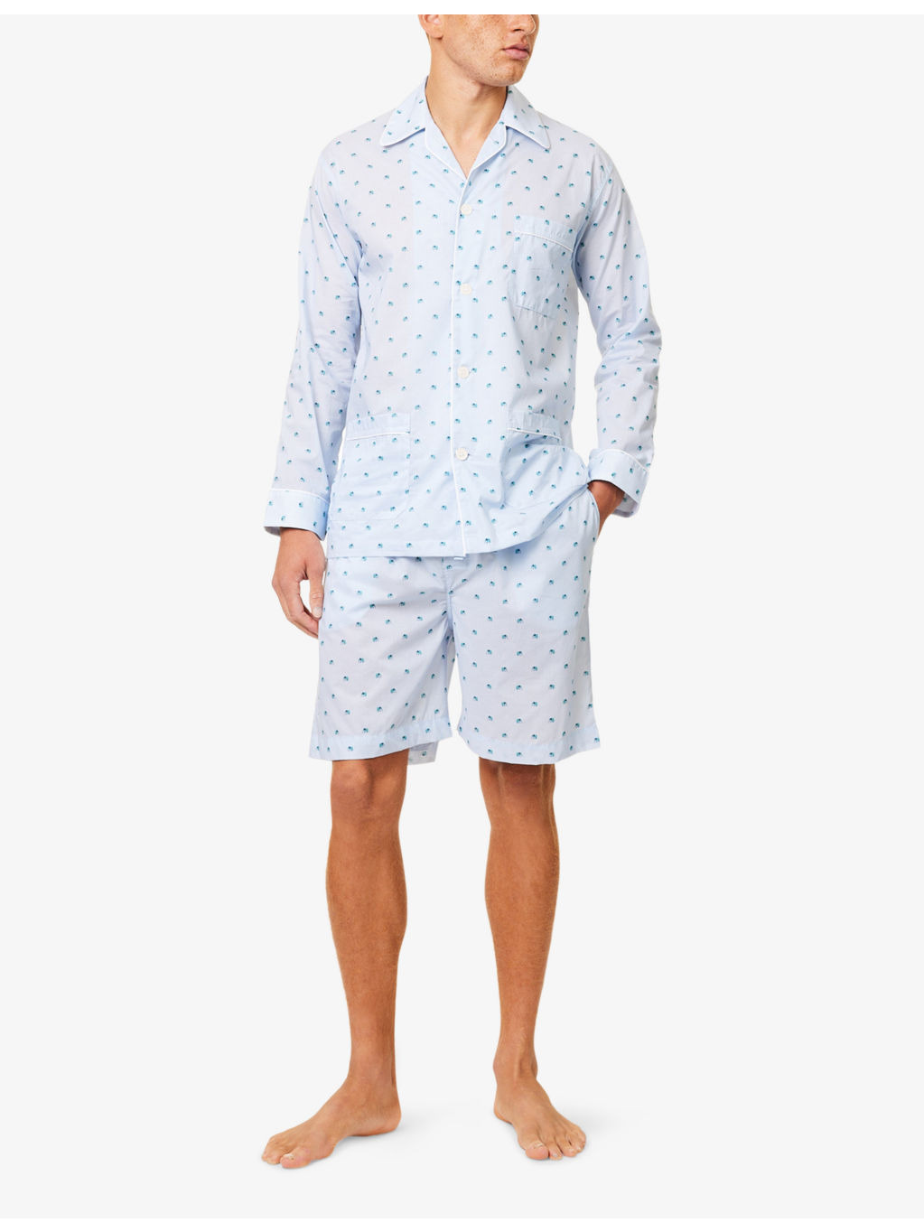 Ledbury Striped Elephant-Print Cotton Lounge Shorts - 2