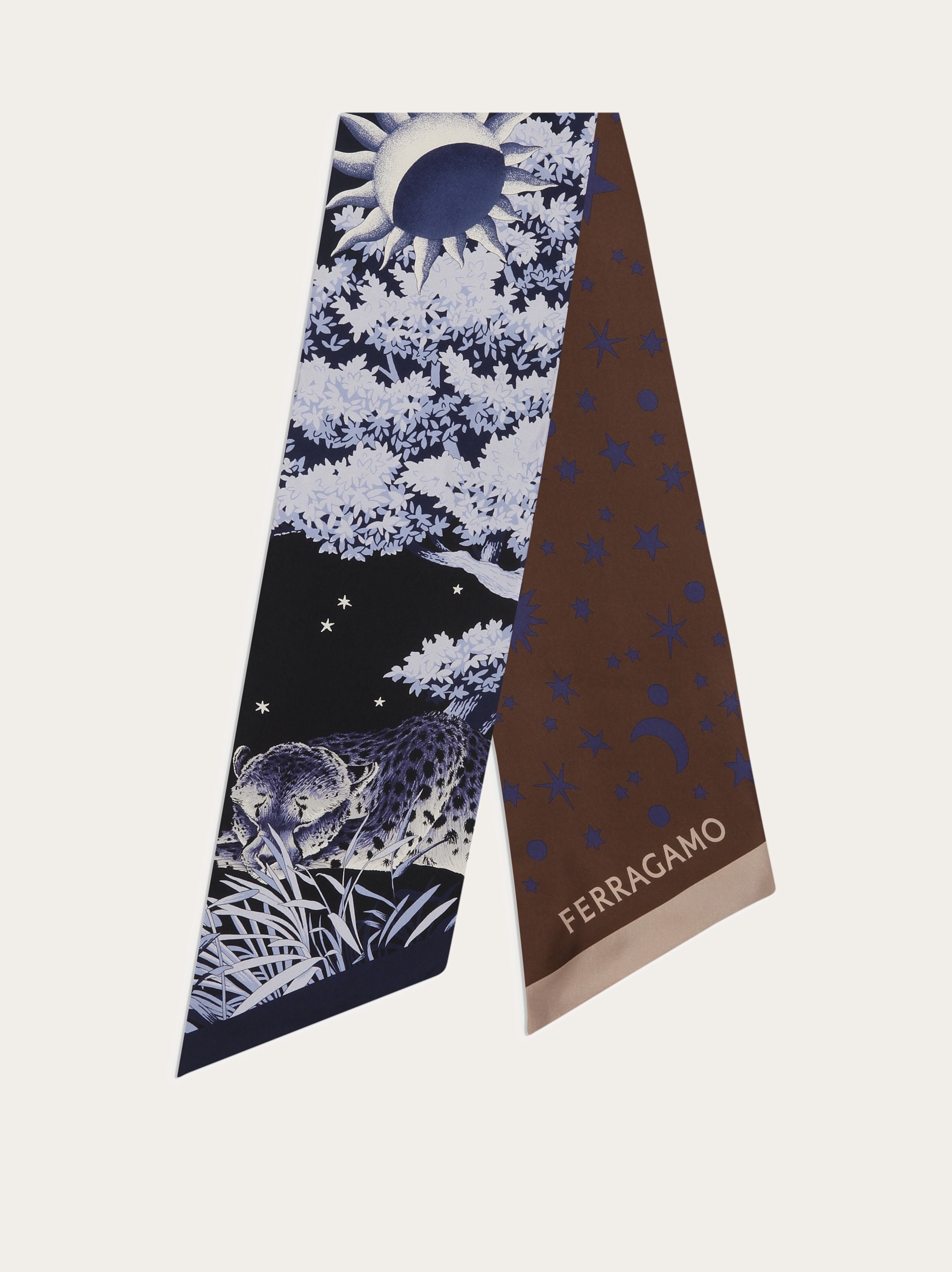 Day & Night print silk bandeau - 1