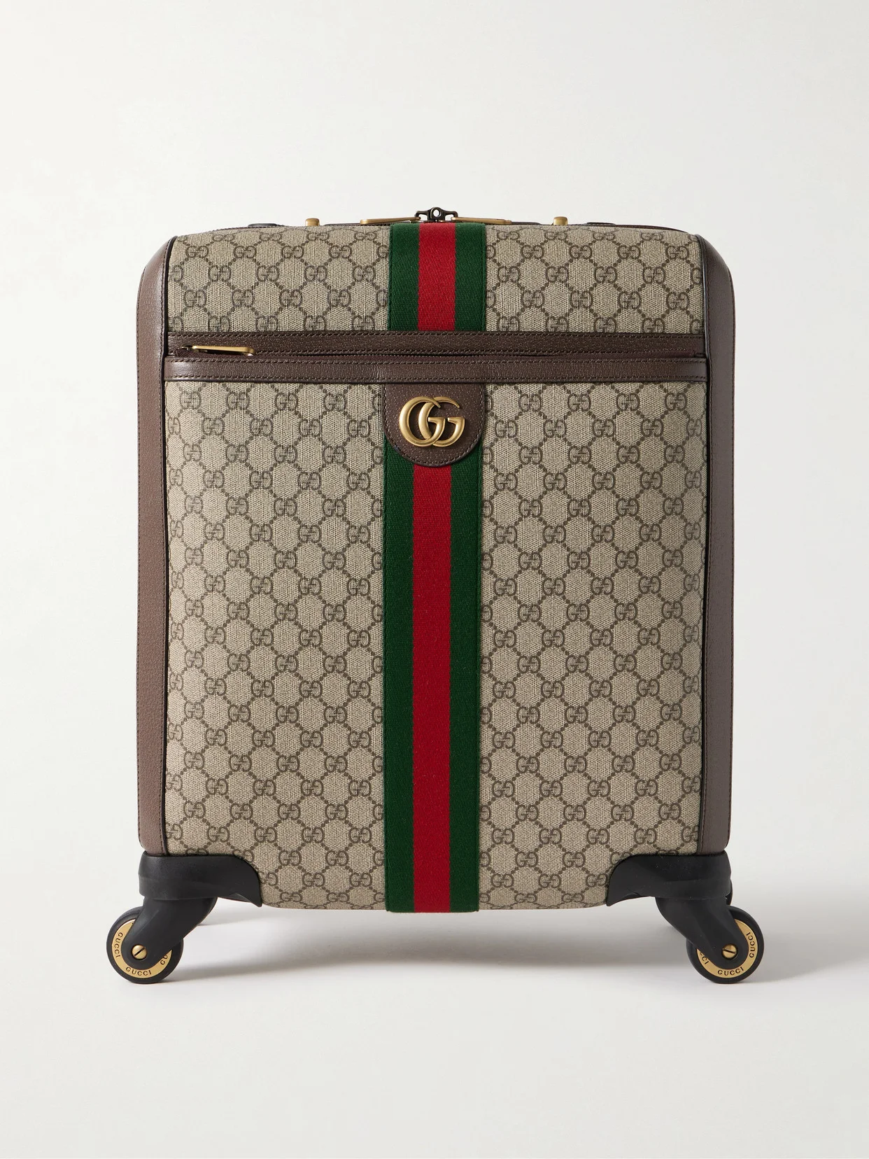 Savoy Leather-trimmed Printed Coated-canvas Suitcase - 1