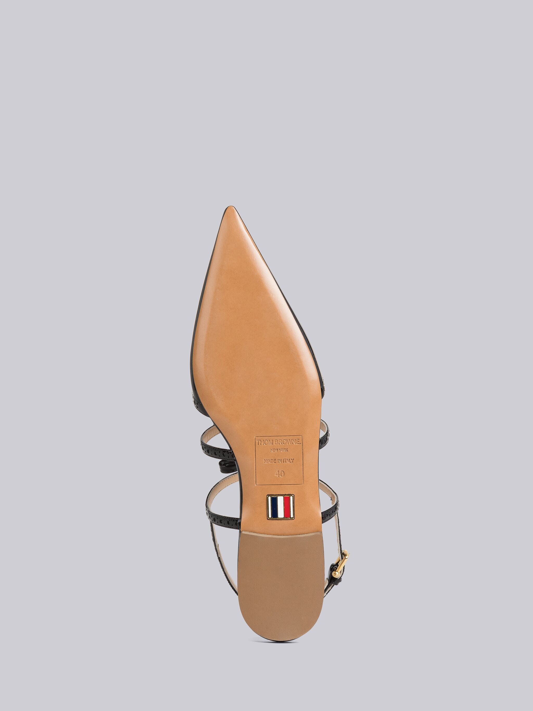 Patent Pointed Bow Slingback Flats - 5