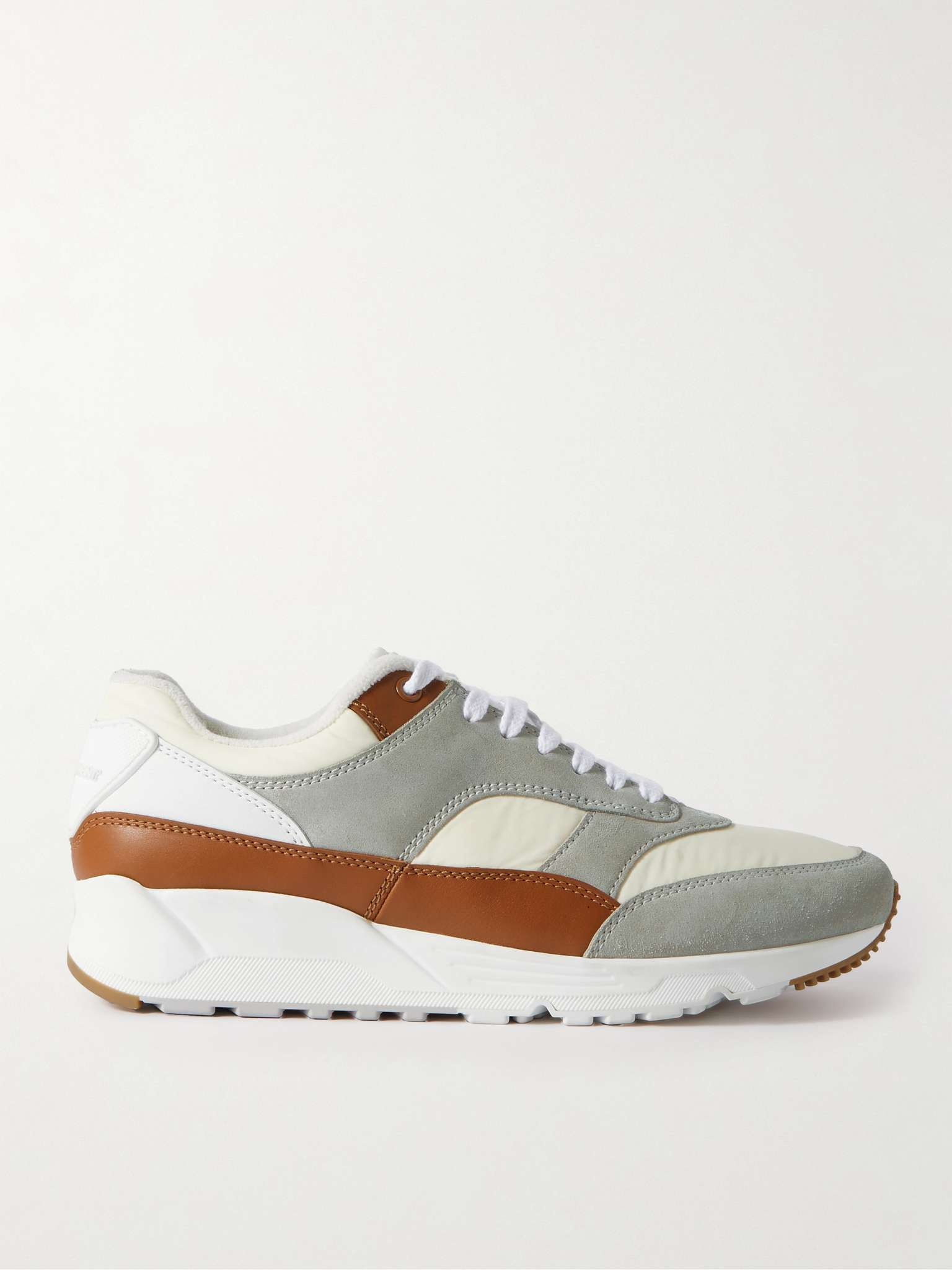 Bump Colour-Block Suede, Shell and Leather Low-Top Sneakers - 1