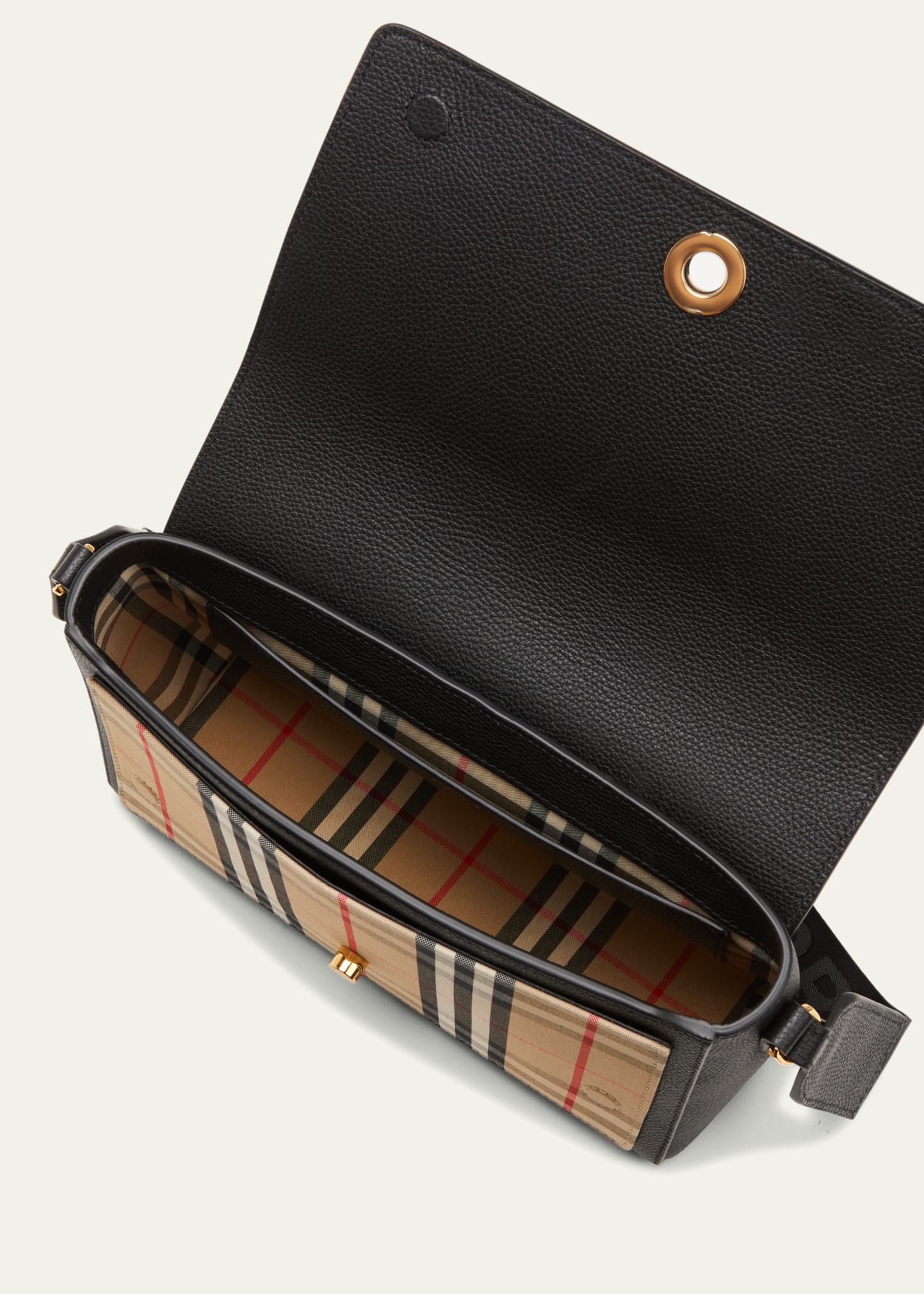 Note Medium Leather & Vintage Check Crossbody Bag - 4