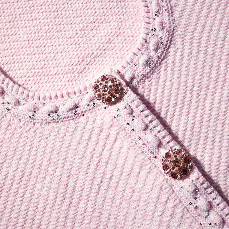 Pink Knit Crop Cardigan 5