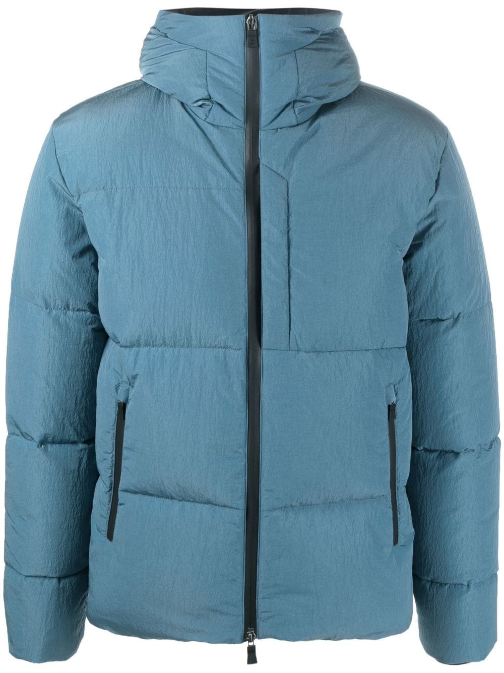 padded zip-up hooded jacket - 1