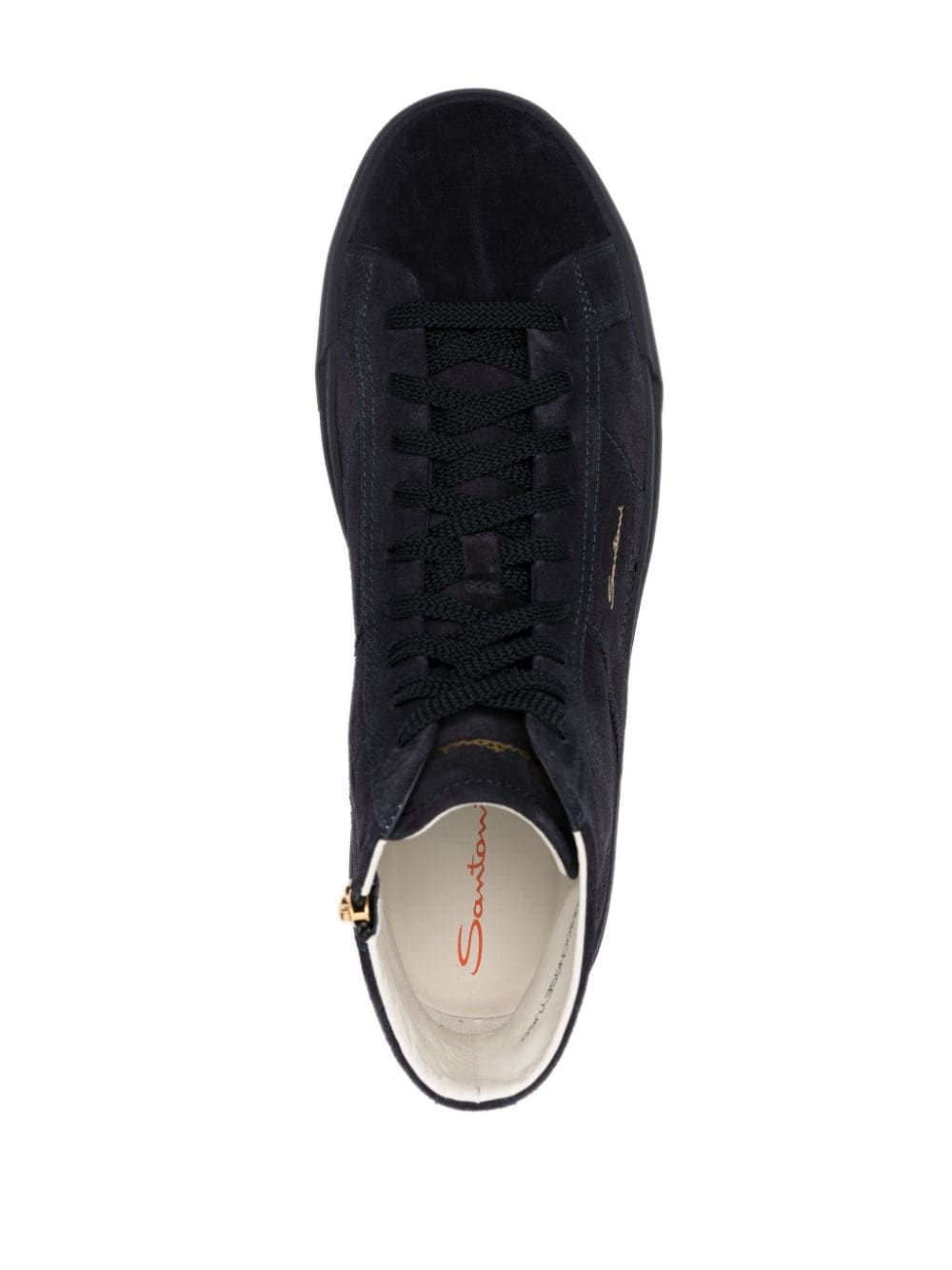 logo-print leather sneakers - 4