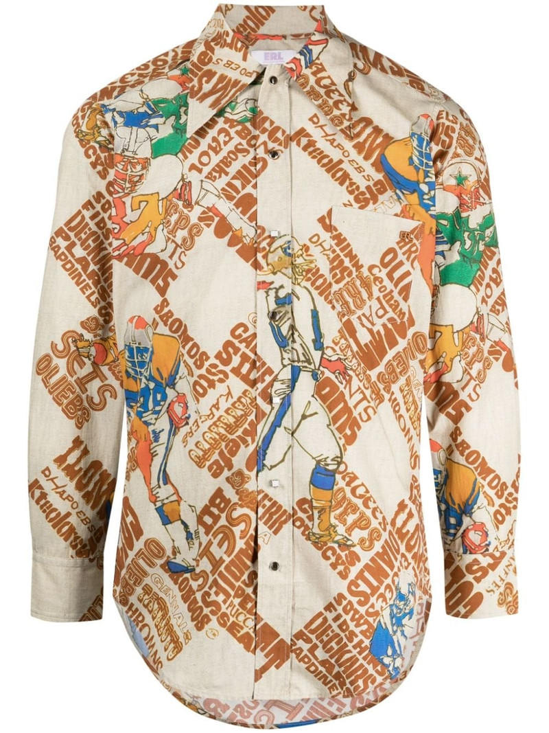 graphic-print cotton shirt 1
