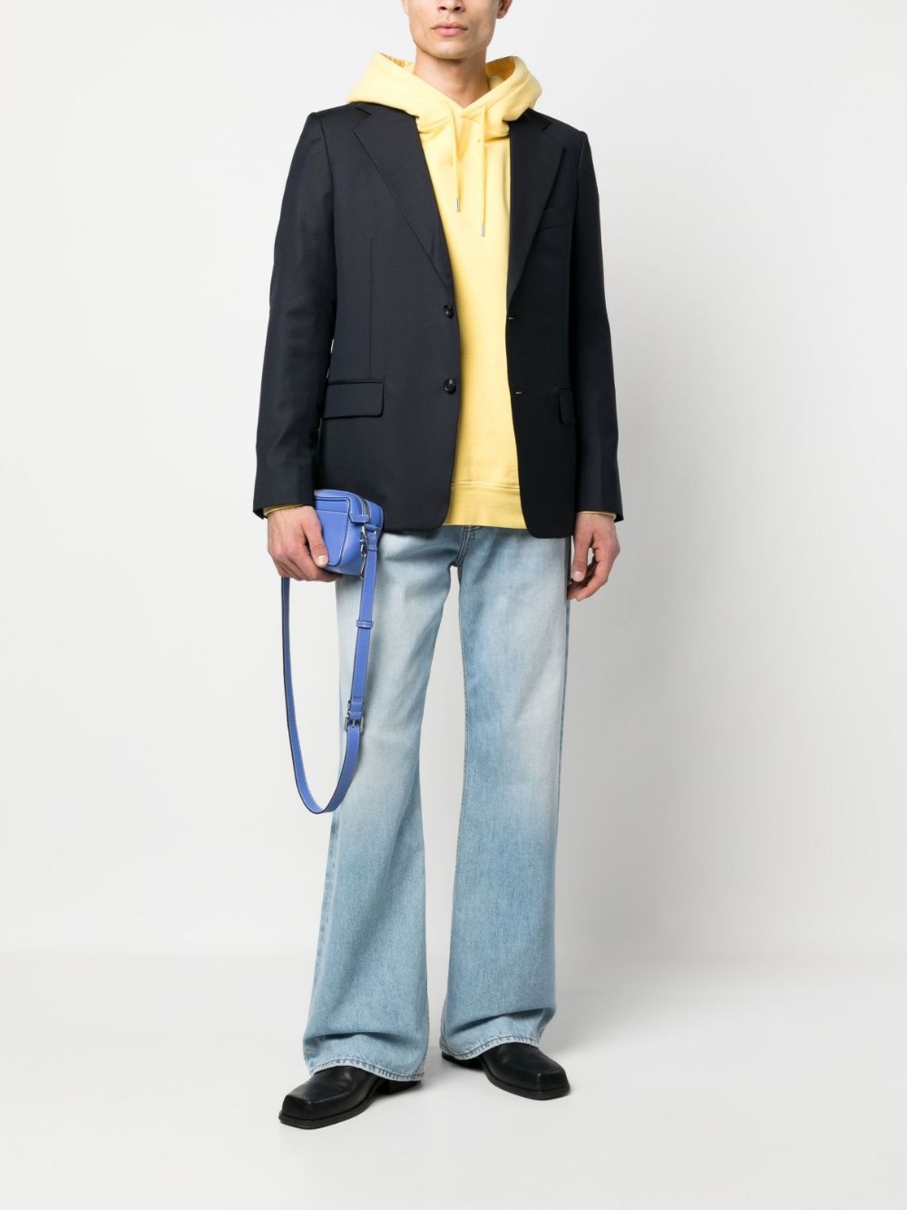 single-breasted button-fastening blazer - 2