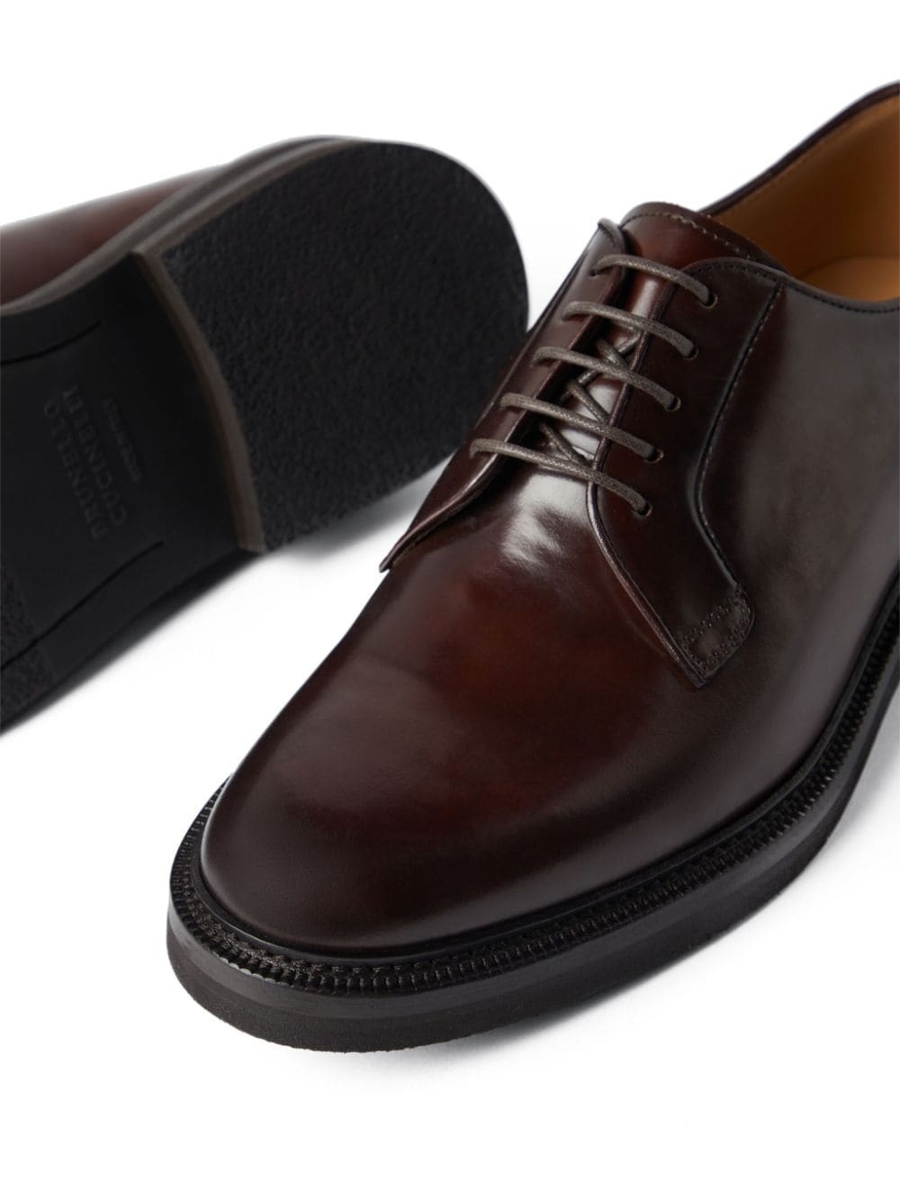 almond-toe leather oxford shoes - 5