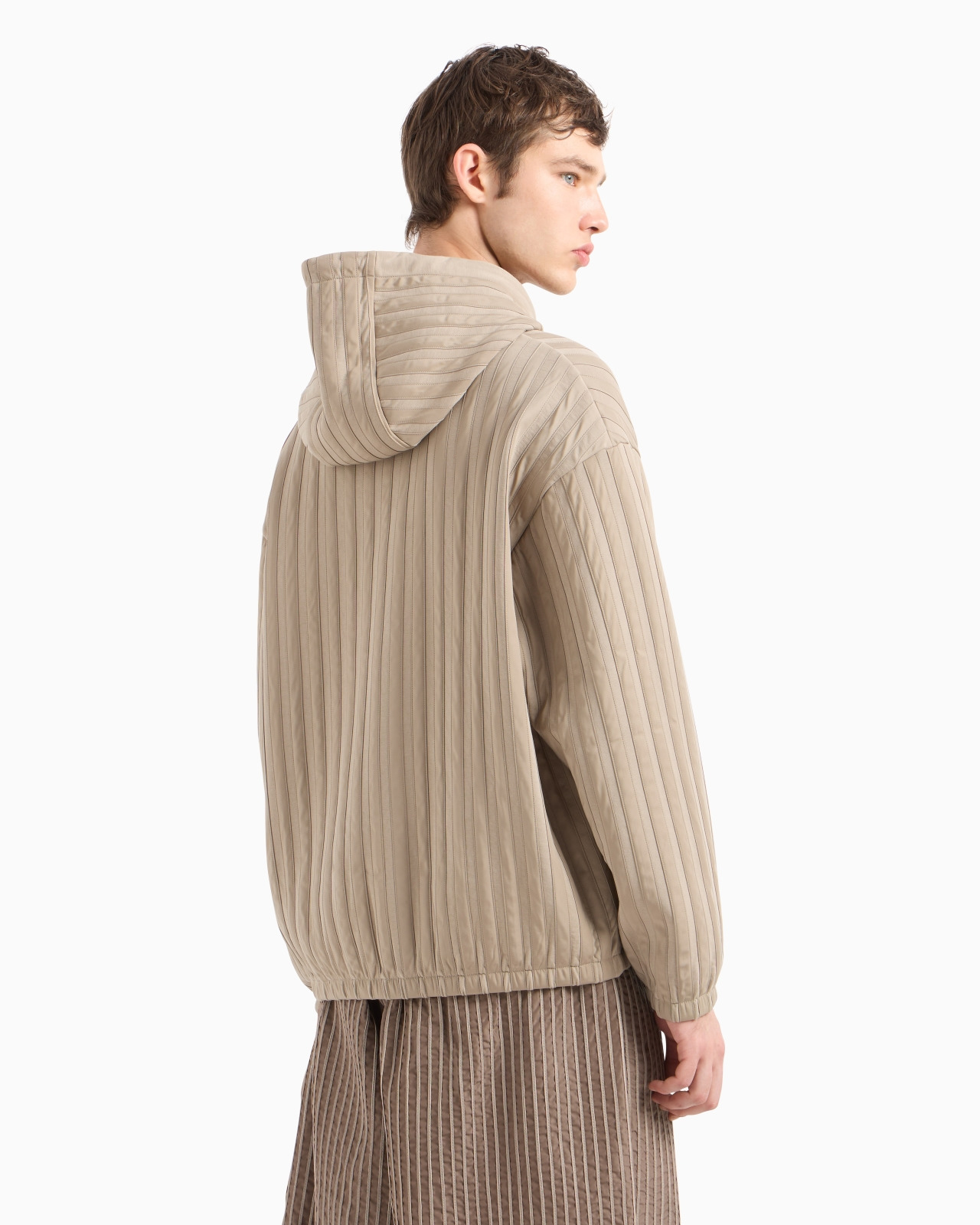 HOODED JERSEY SWEATSHIRT WITH NYLON INSERTS - 3
