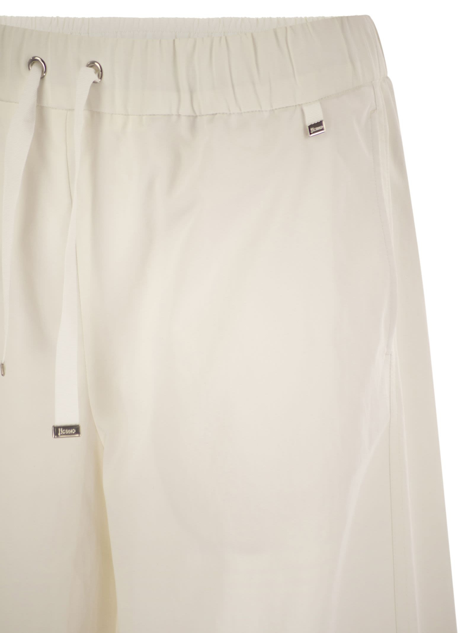Herno Women Resort Cotton Trousers With Drawstring - 4