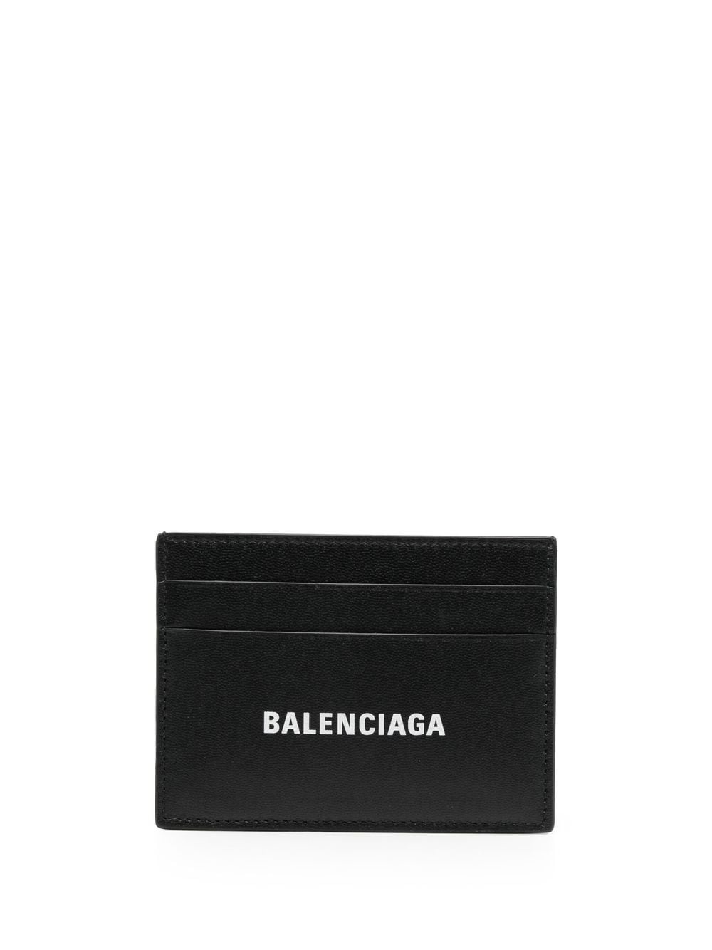 logo-print leather cardholder - 1