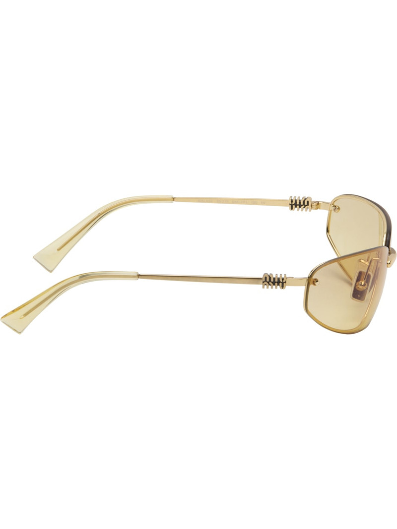 Miu Miu Gold Rimless Metal Oval Sunglasses outlook