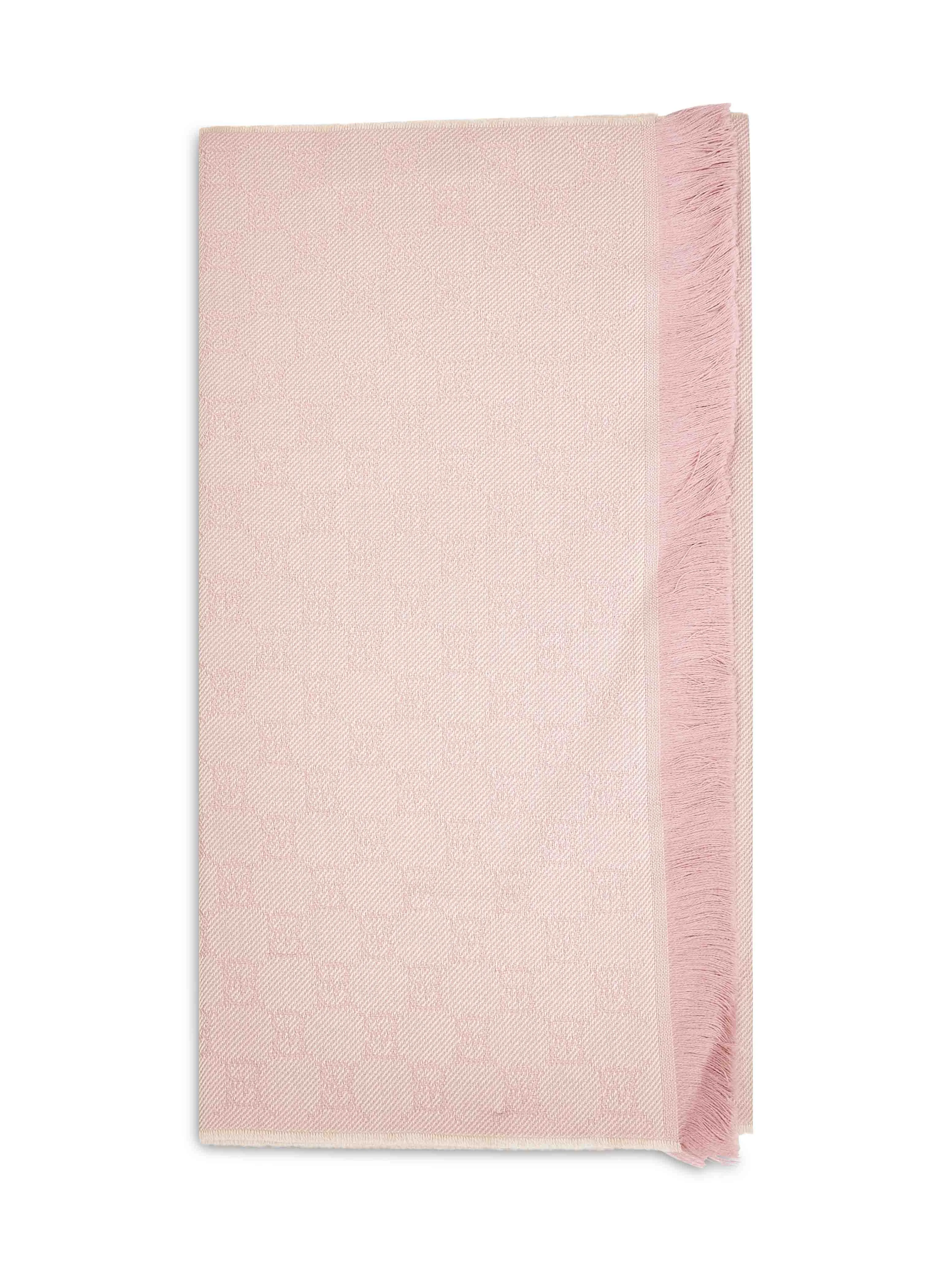 Gucci Women Light Pink Gg Jacquard Wool Scarf - 1