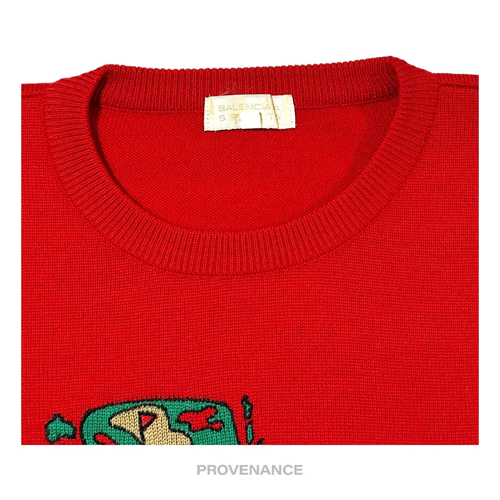 Balenciaga Sports Golf Crewneck Wool Sweatshirt - Red L - 5