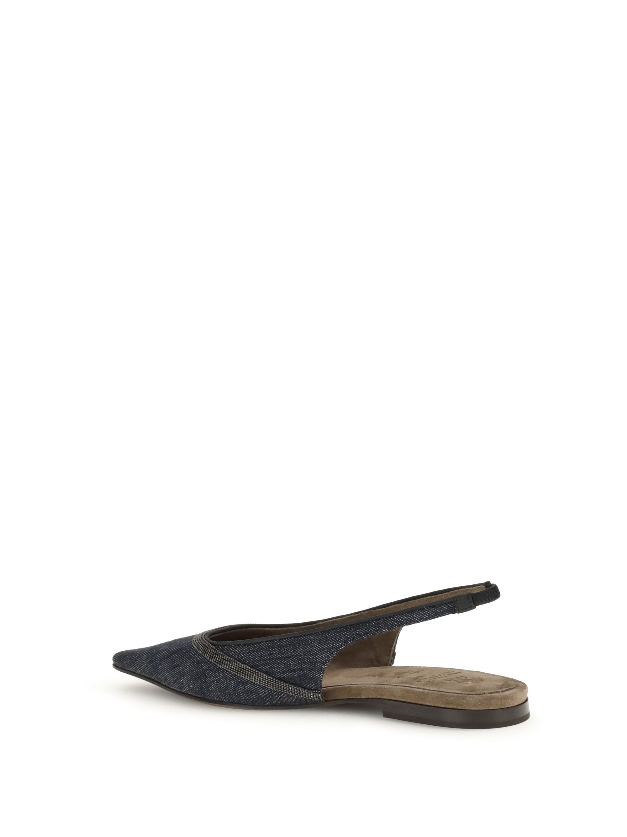 Brunello Cucinelli Women Denim Slingback Ballerinas - 3