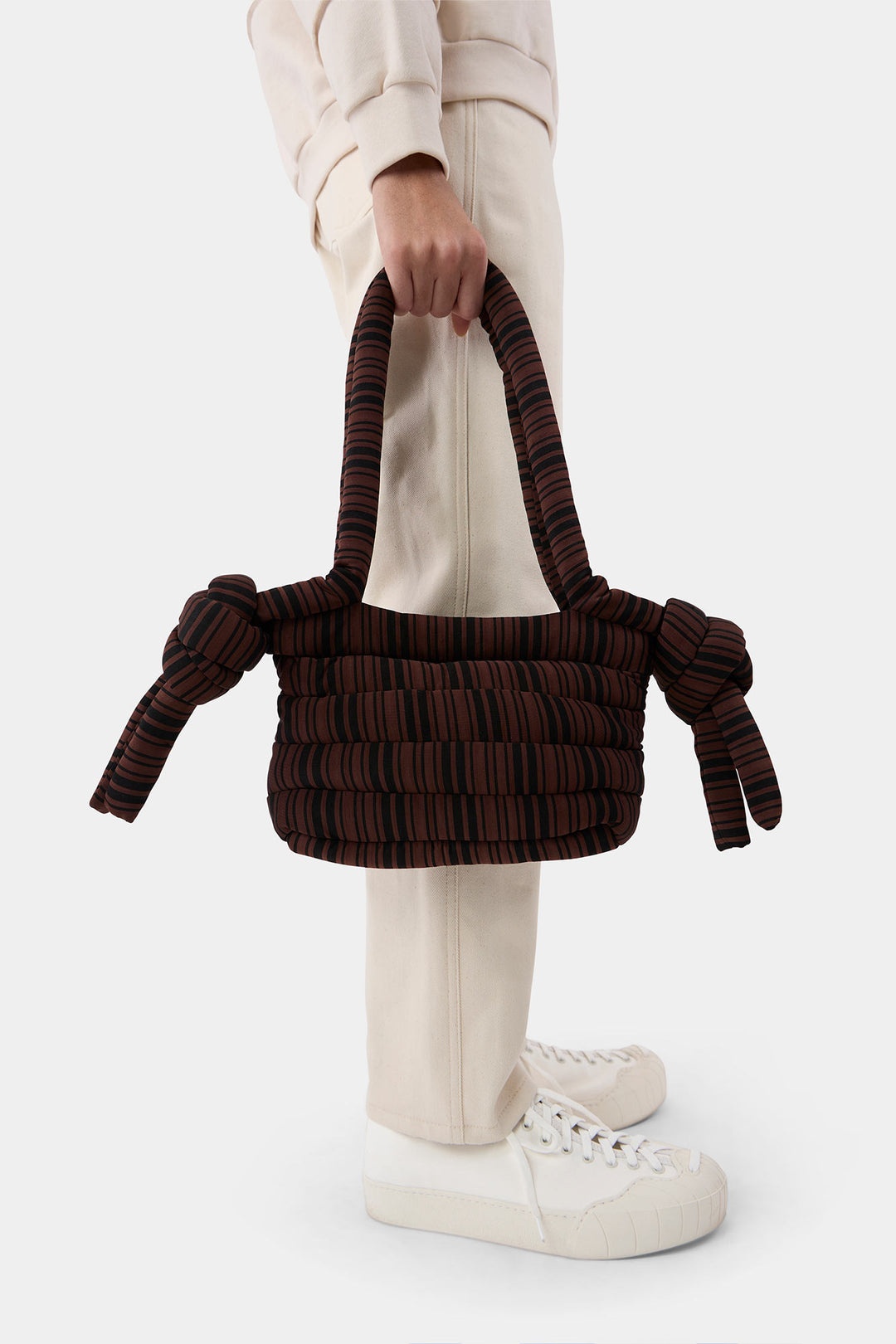 TUBO BAG / black & brown stripes - 1