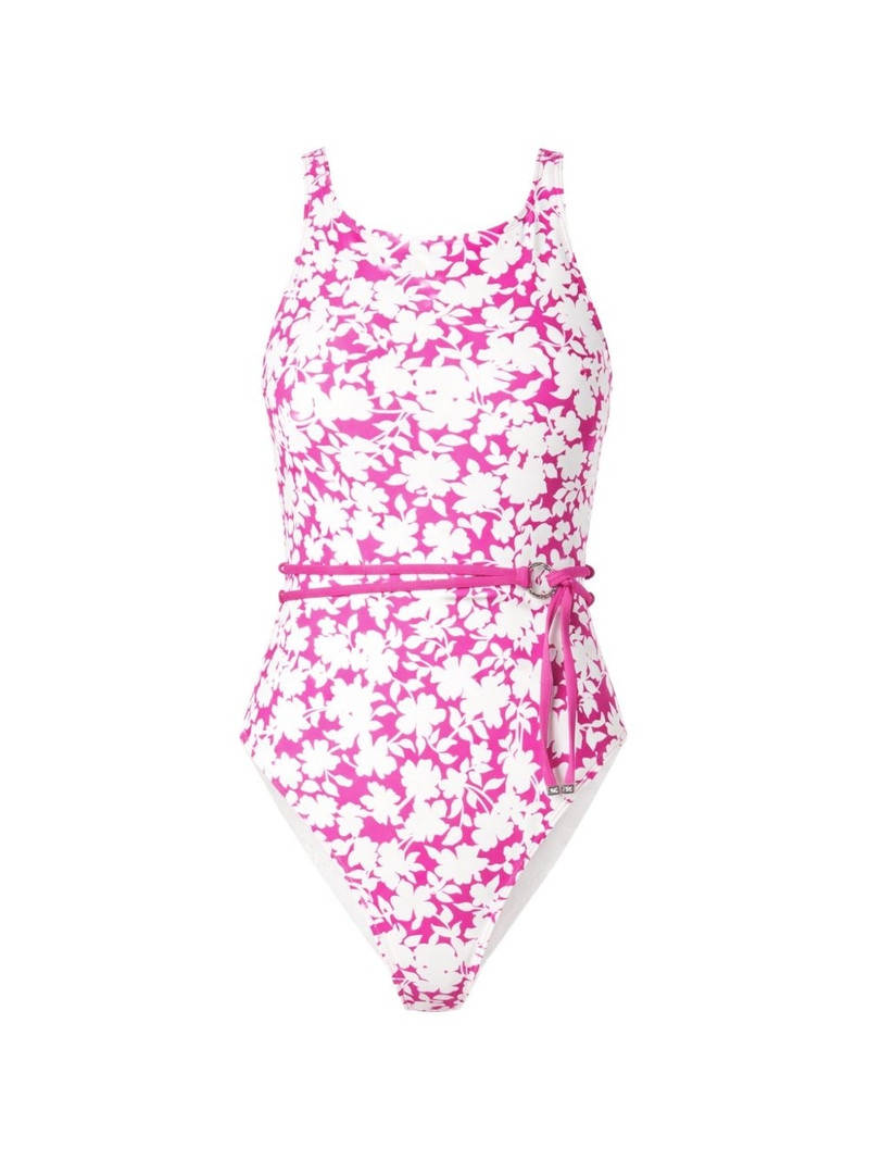 floral-print belted swimsuit 1