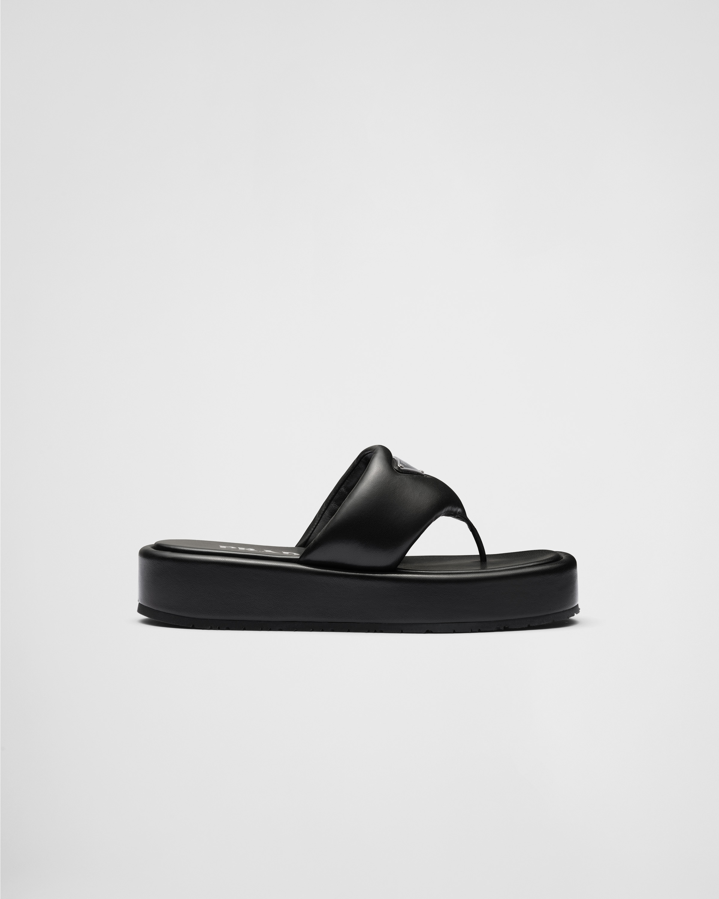 Prada Soft padded nappa leather thong wedge sandals - 2
