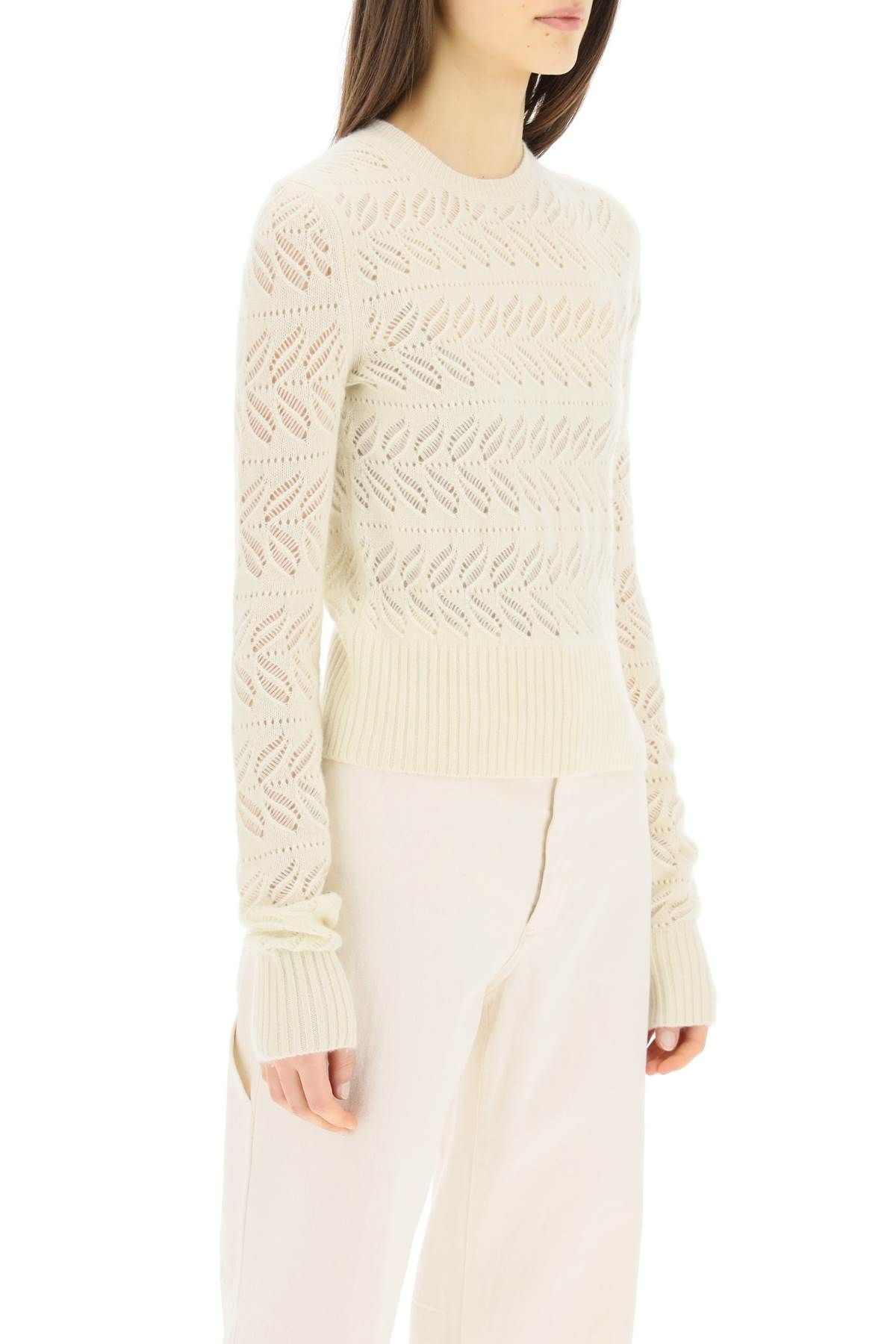 OPENWORK SWEATER IN WOOL AND CASHMERE - 3