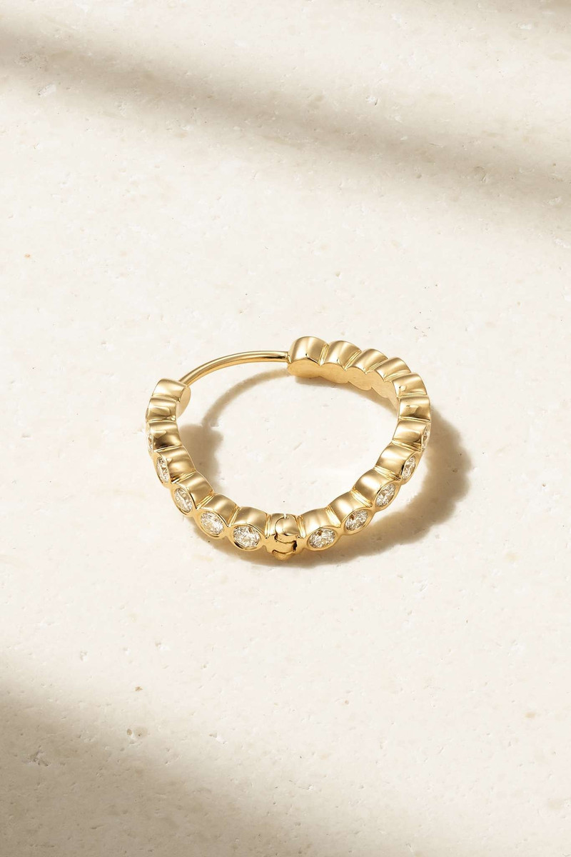Courant d'Ensemble 18-karat recycled gold diamond single hoop earring - 1