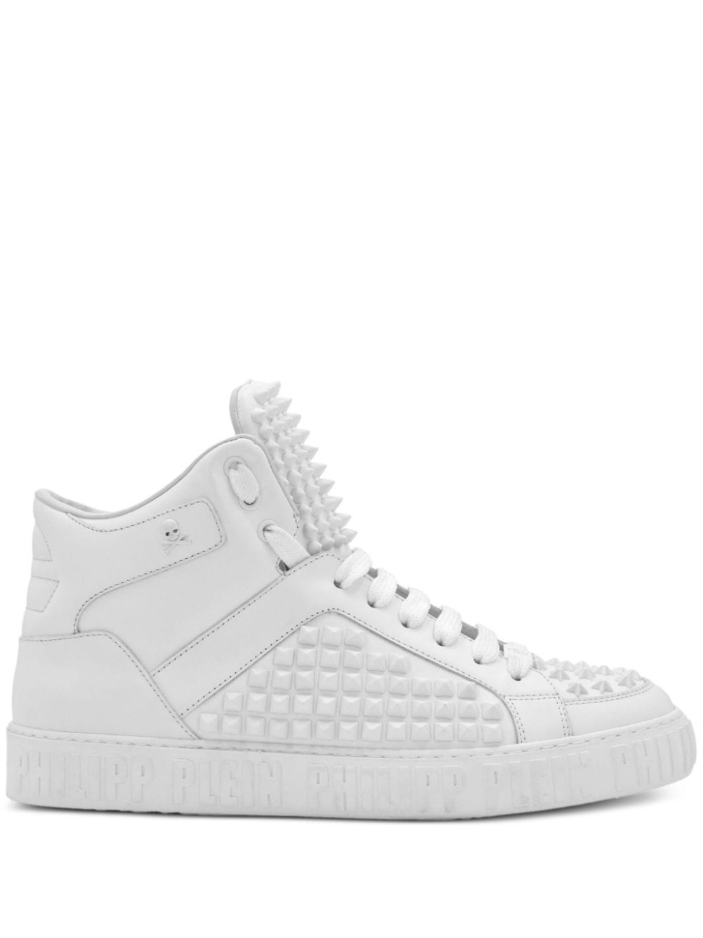 spike-effect mid-top sneakers - 1