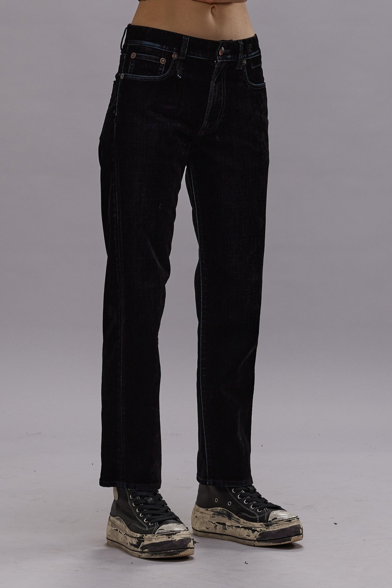 ROMEO JEAN - FLOCKED BLACK - R13 - 5