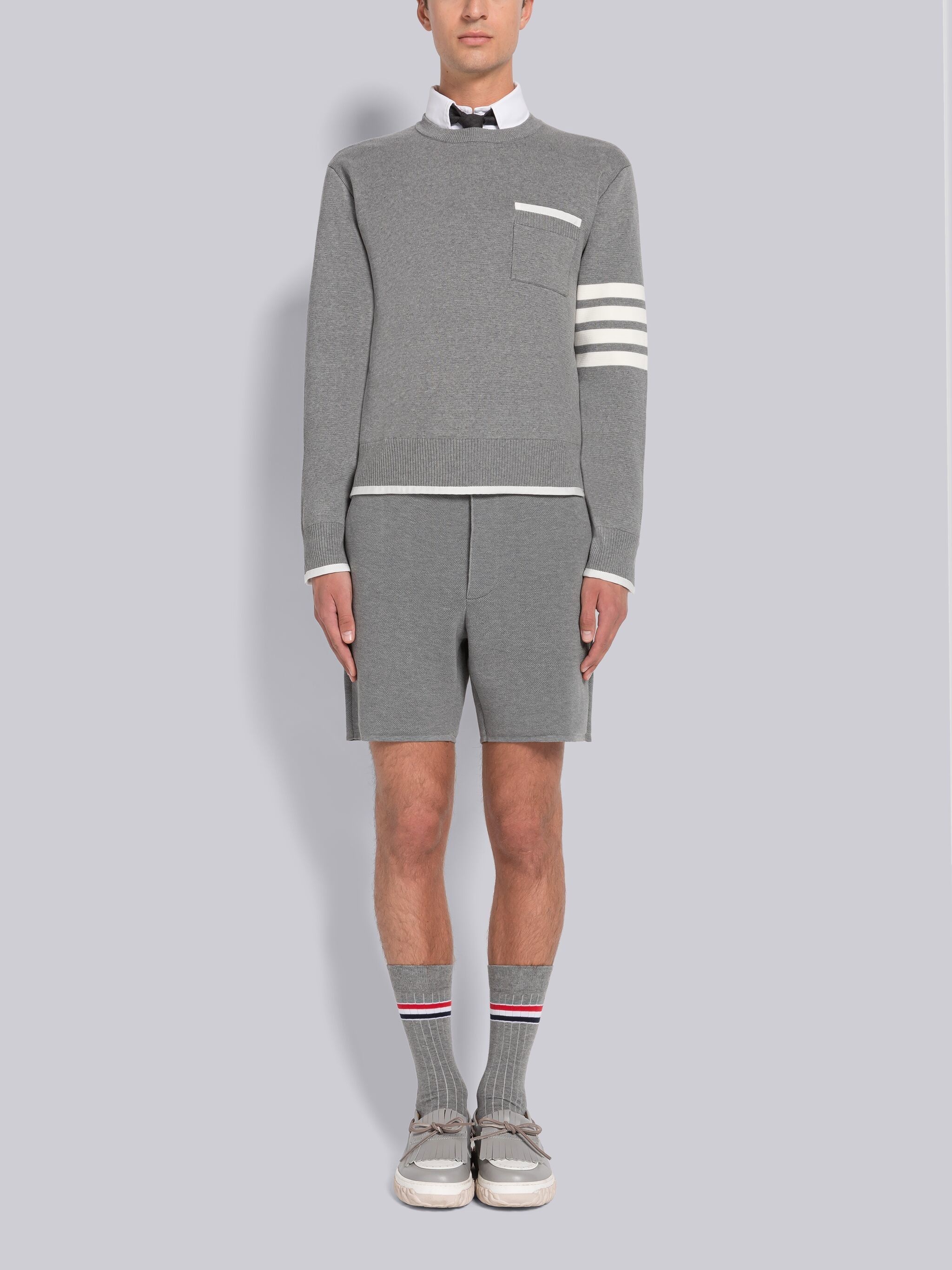 MILANO STITCH TIPPING 4-BAR BOXY CREW NECK PULLOVER - 4