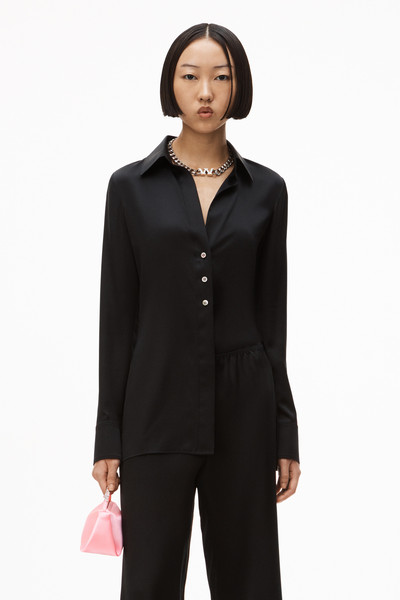 Alexander Wang SLIM SHIRT IN SILK CHARMEUSE outlook