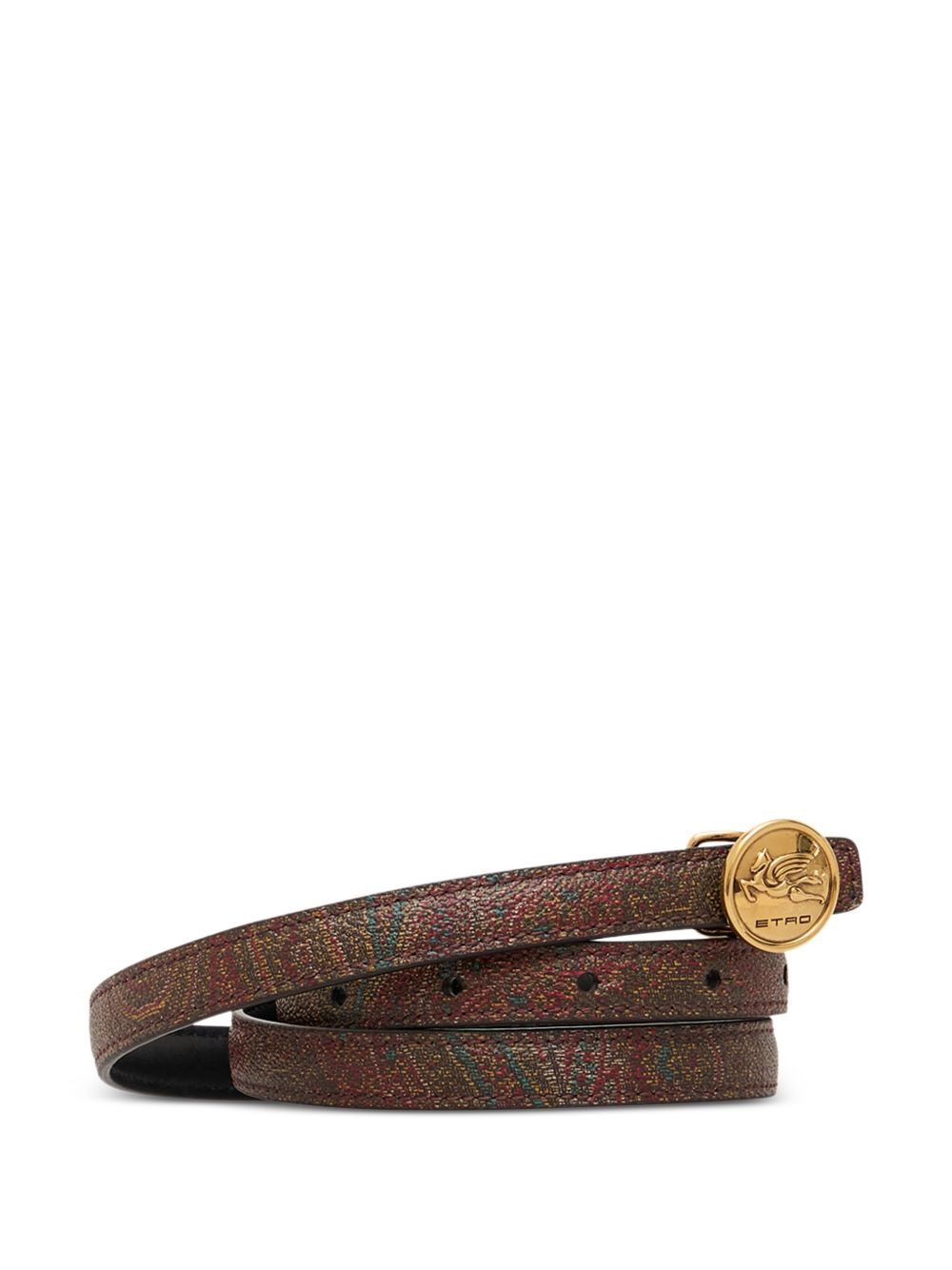 paisley-pattern circular-buckle belt - 3