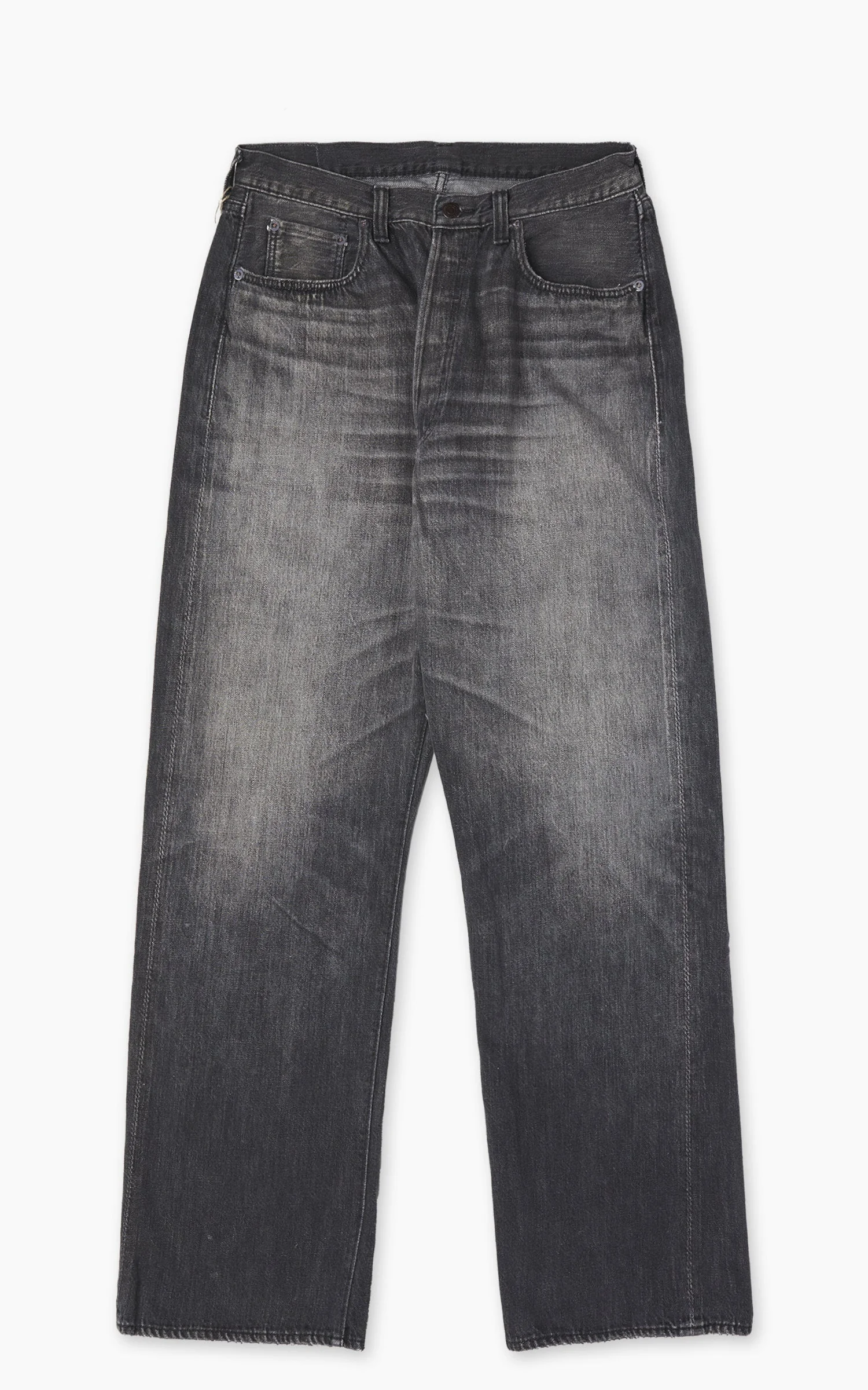 FULLCOUNT 0105BKSSHW WIDE SUPER SMOOTH SELVEDGE DENIM DARTFORD BLACK - 1