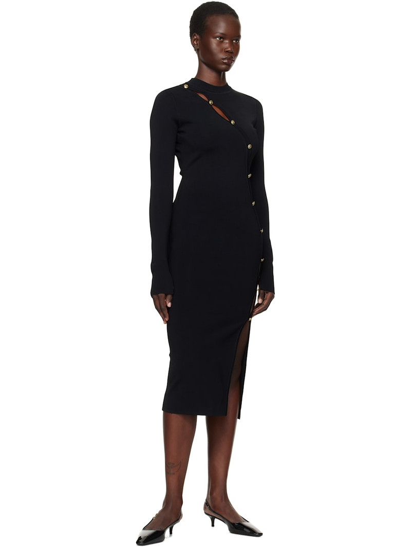 VERSACE JEANS COUTURE Black Jersey Midi Dress outlook